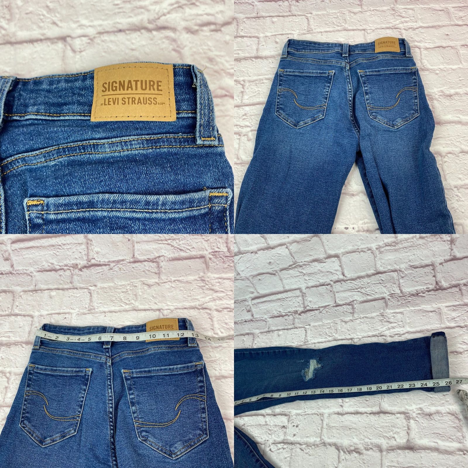 Levi's Signature Levi Strauss Jeans Boyfriend Teens Size 2 Mid-Rise Distressed Cuffed Size 26" / US 2 / IT 38 - 8 Thumbnail