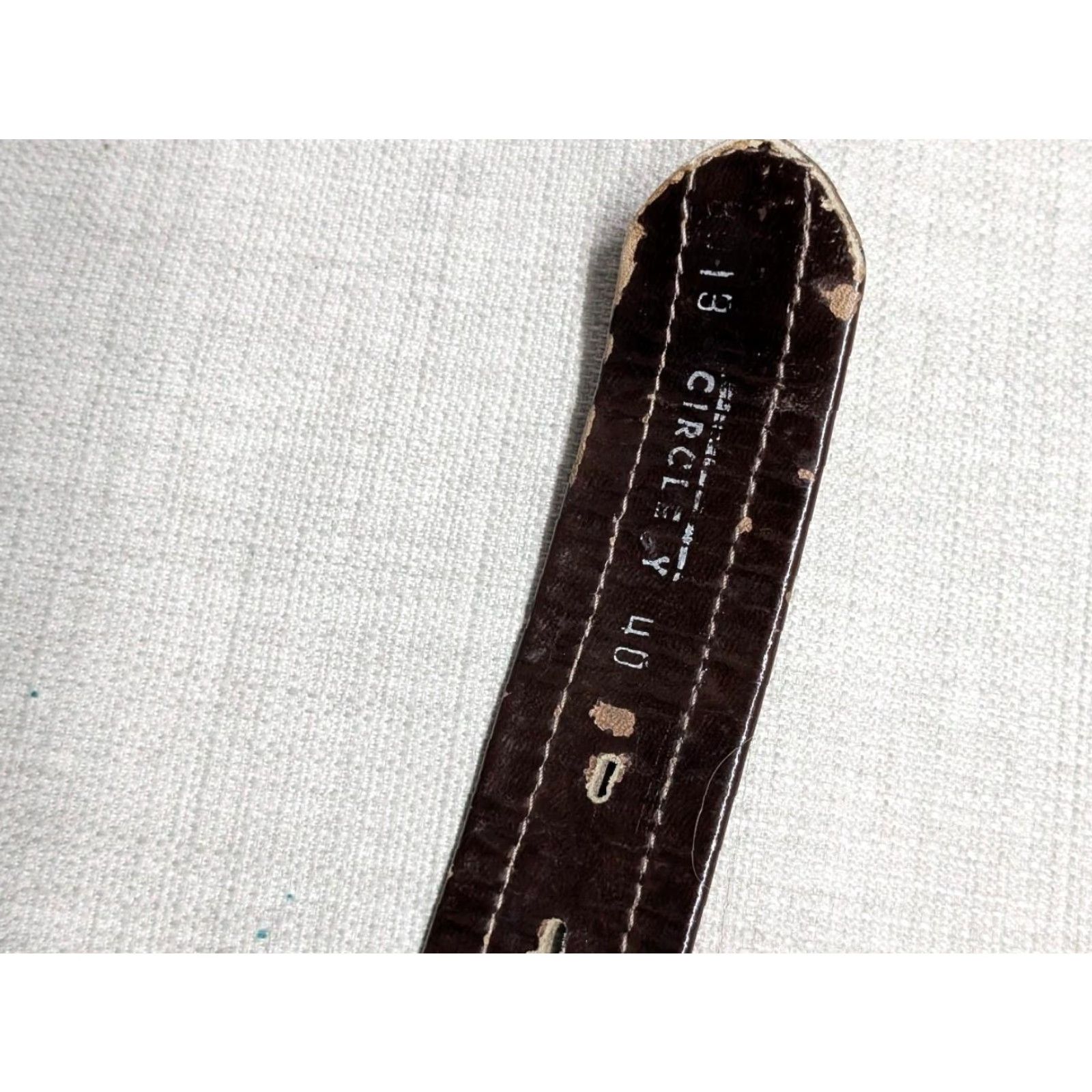 Vintage VINTAGE Circle Y belt Western Men 38 Brown Cowhide Leather Alligator Embossed Buckle Western Belt Mens Size 38 - 6 Thumbnail
