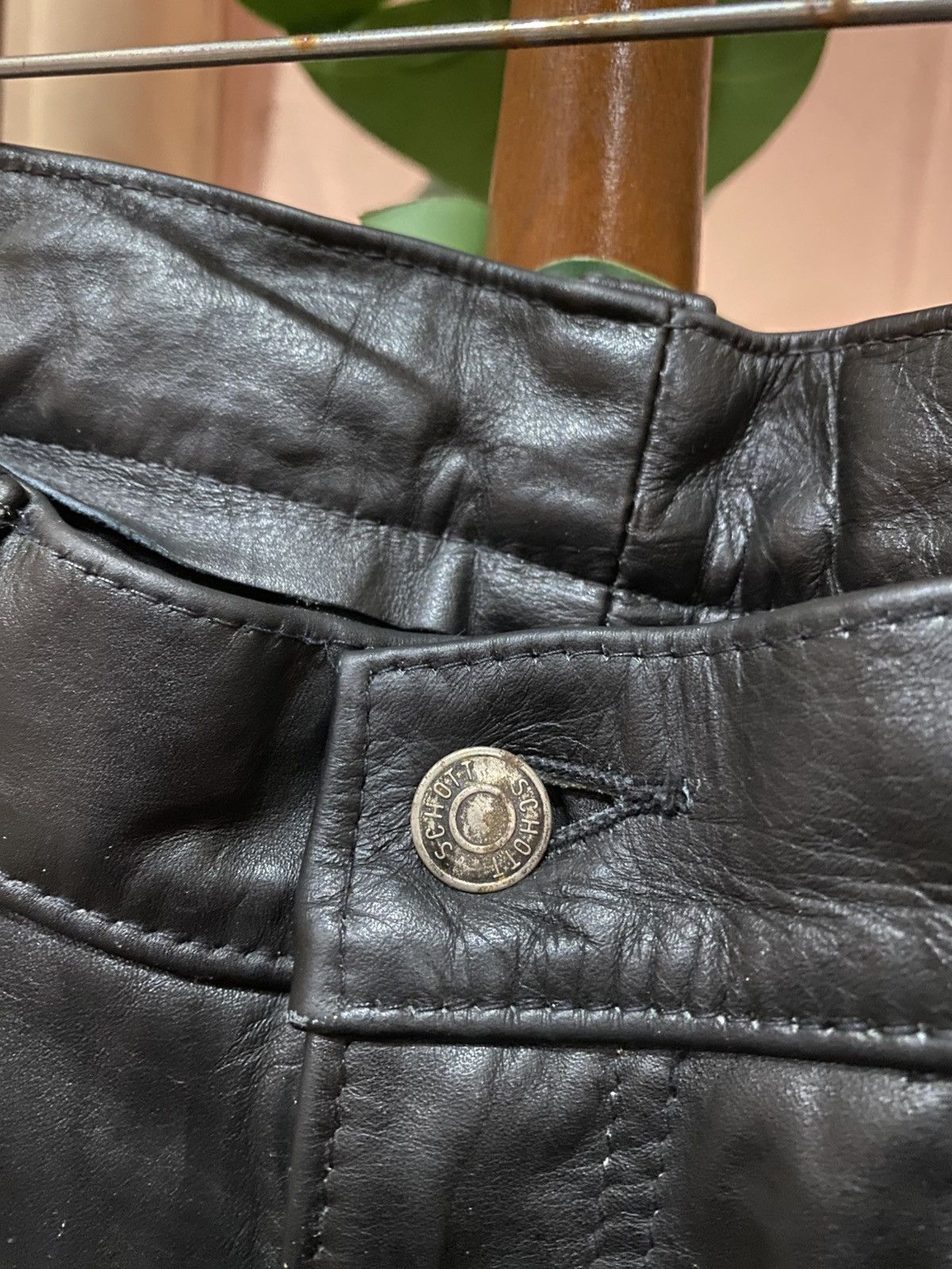 Schott Vintage Schott NYC Black Leather Pants Biker Rocker Style Size US 30 / EU 46 - 4 Thumbnail