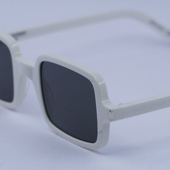 Saint Laurent Paris Saint Laurent SL332 003 Sunglasses Ivory Rectangle Frame Size ONE SIZE - 2 Thumbnail