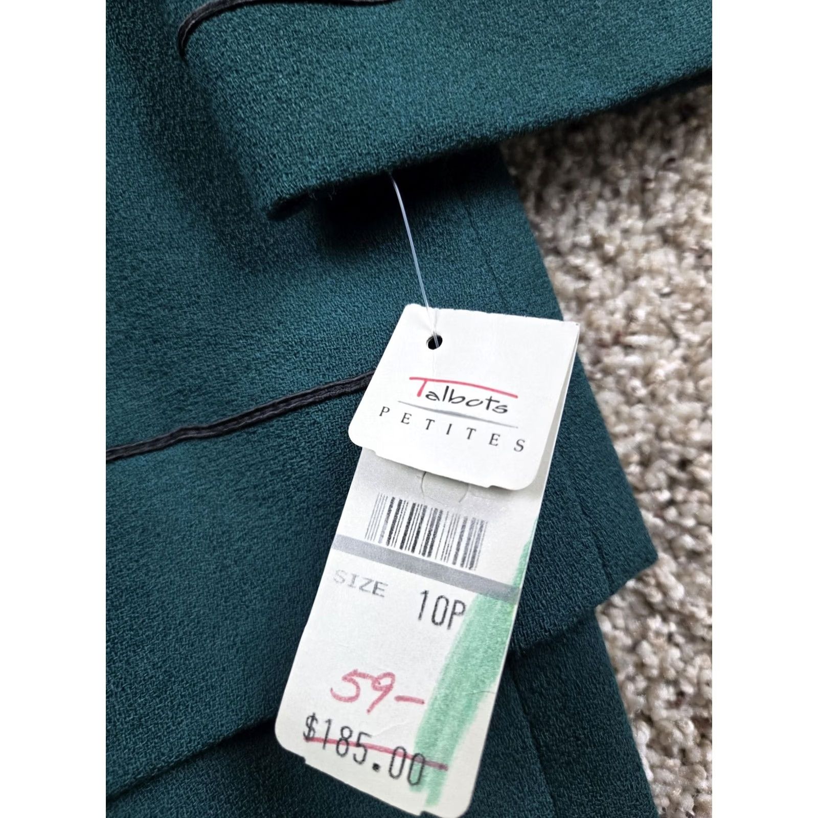 Talbots VINTAGE Talbots Petites Skirt Suit Womens 10P Green Wool Dress 1 Piece Made USA Size 32" / US 10 / IT 46 - 3 Thumbnail