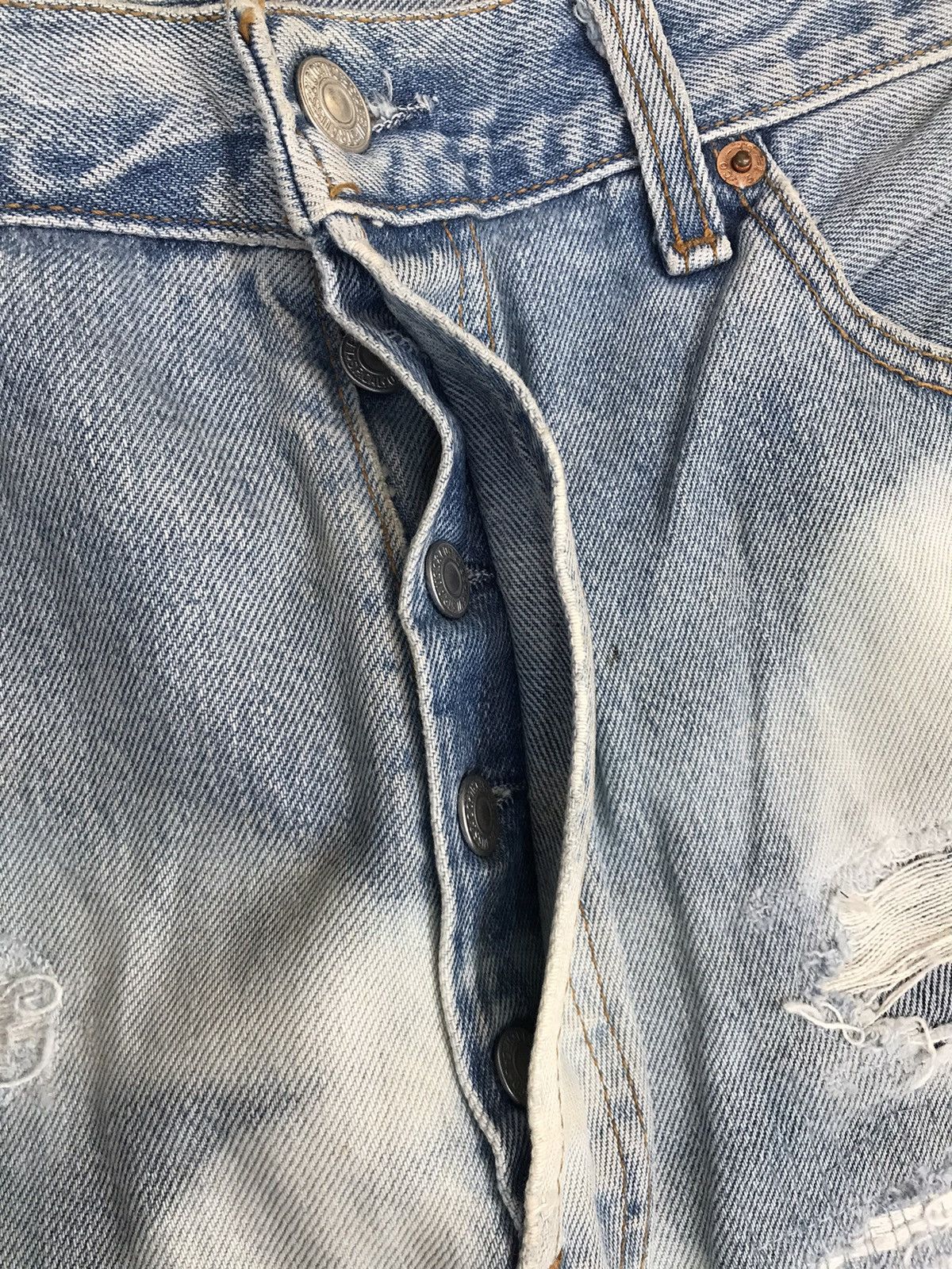 Levi's × Vintage Vintage Levi’s custom Distressed acid wash flared denim Size US 34 / EU 50 - 6 Thumbnail