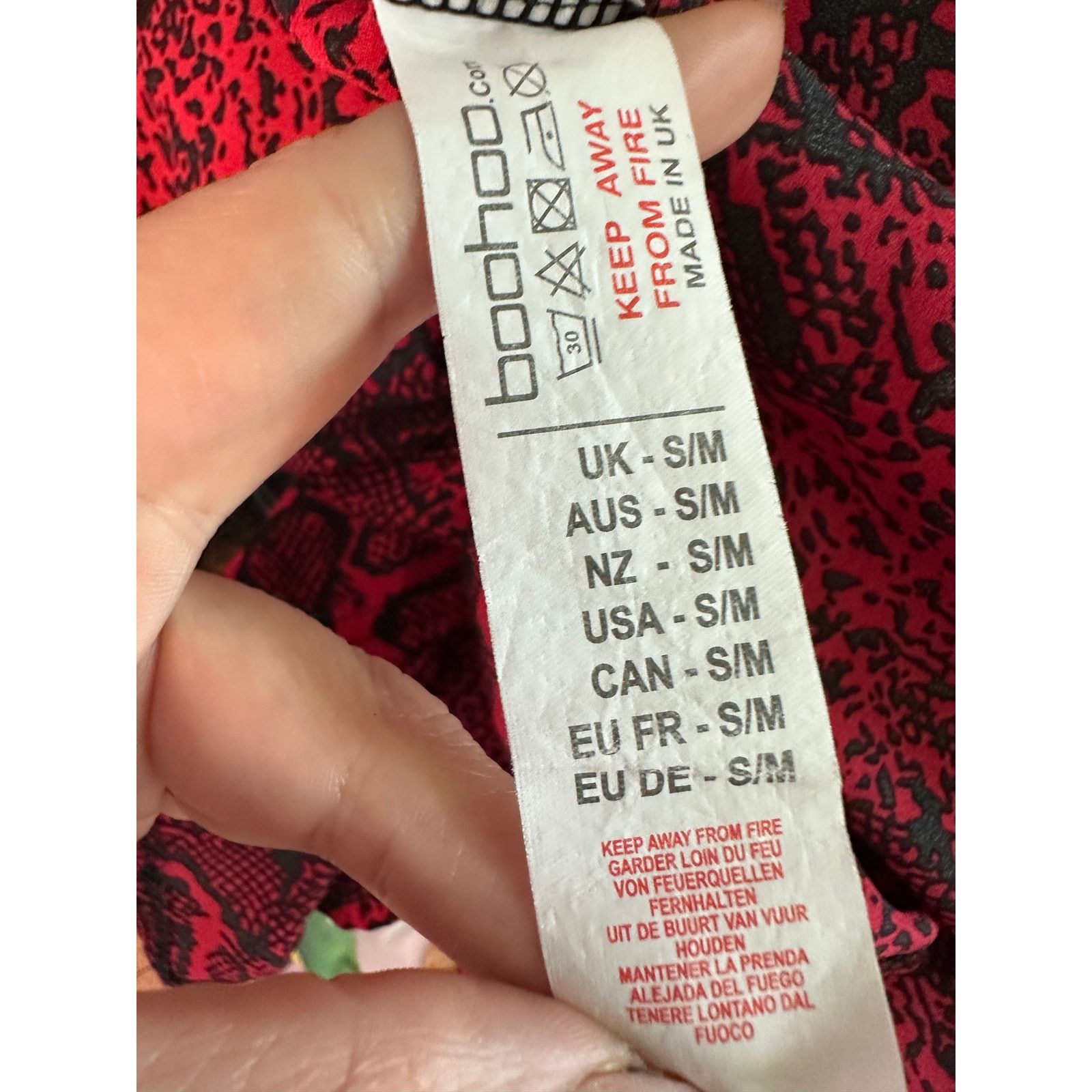 Boohoo Boohoo red black snake print open front long kimono size M/L Size L / US 10 / IT 46 - 4 Thumbnail