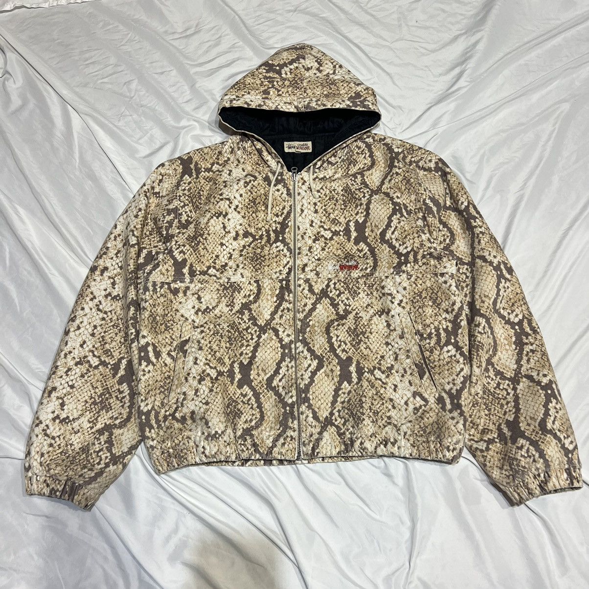 Stussy Stussy Quality Work Wear Zip Up Work Jacket Snake | Grailed