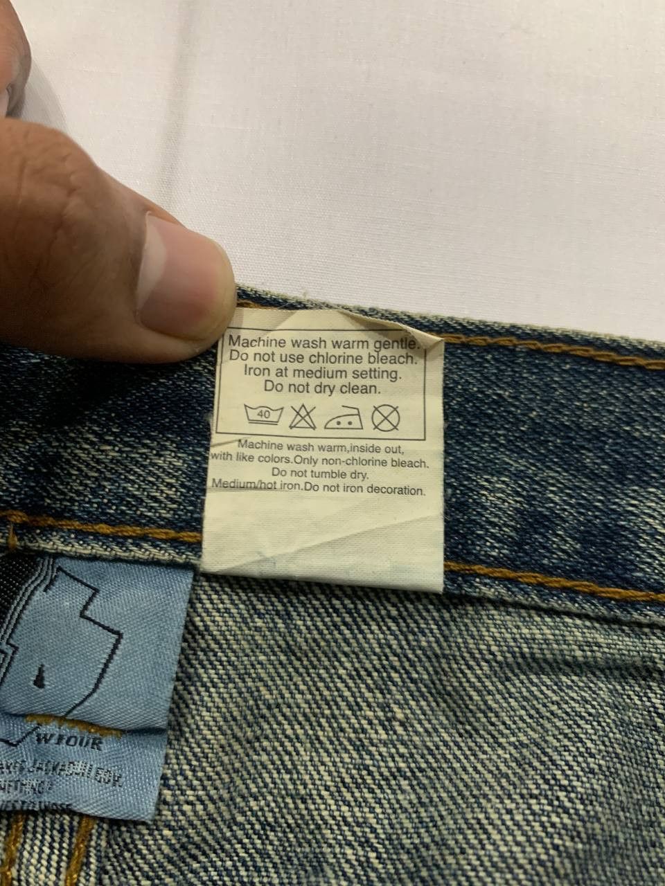 Japanese Brand Vintage 2000s WFour Japan Printed Face Jeans Size US 30 / EU 46 - 7 Thumbnail
