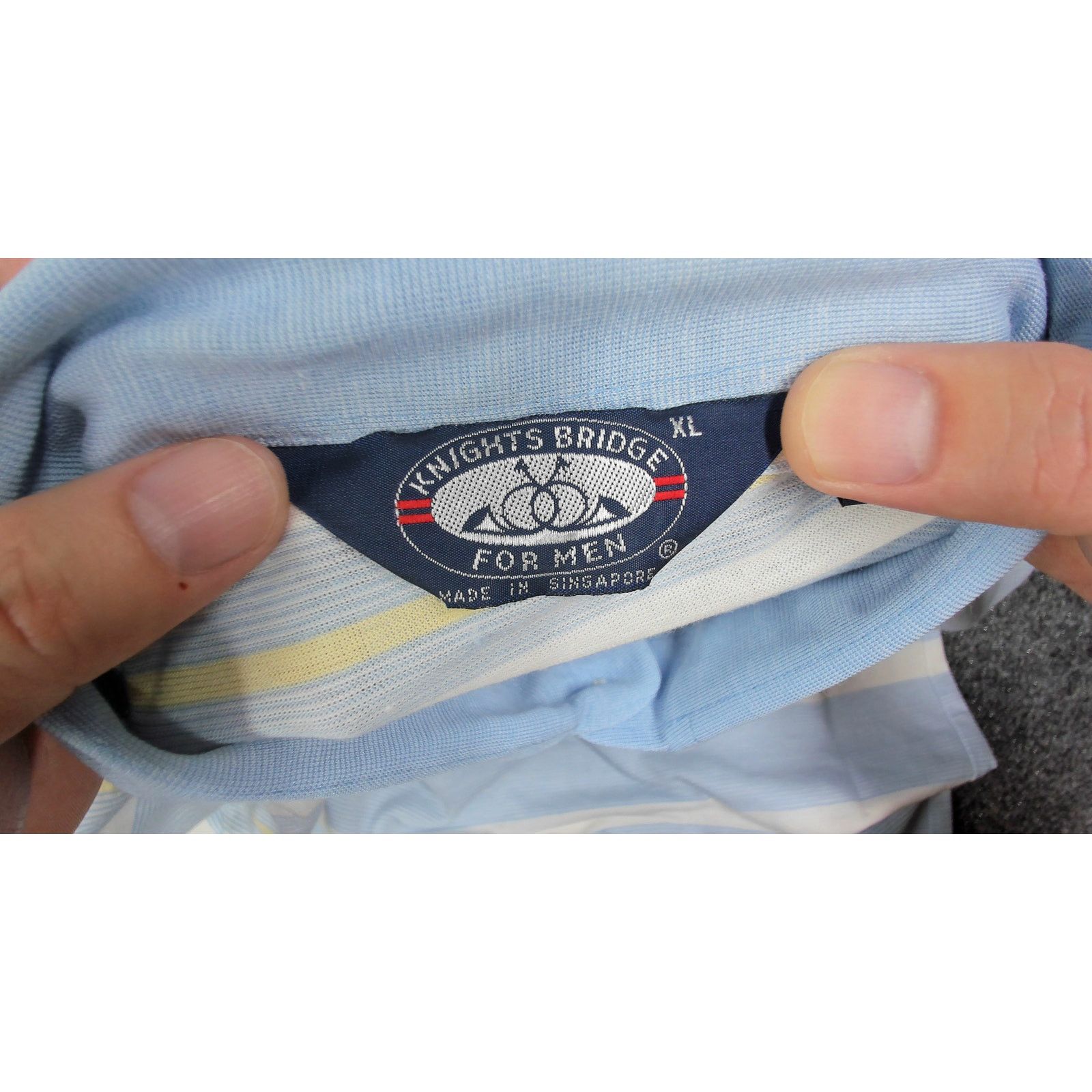 Knightsbridge Vintage Knightsbridge 80s Single Stitch Pastel Striped Polo Size US XL / EU 56 / 4 - 5 Thumbnail