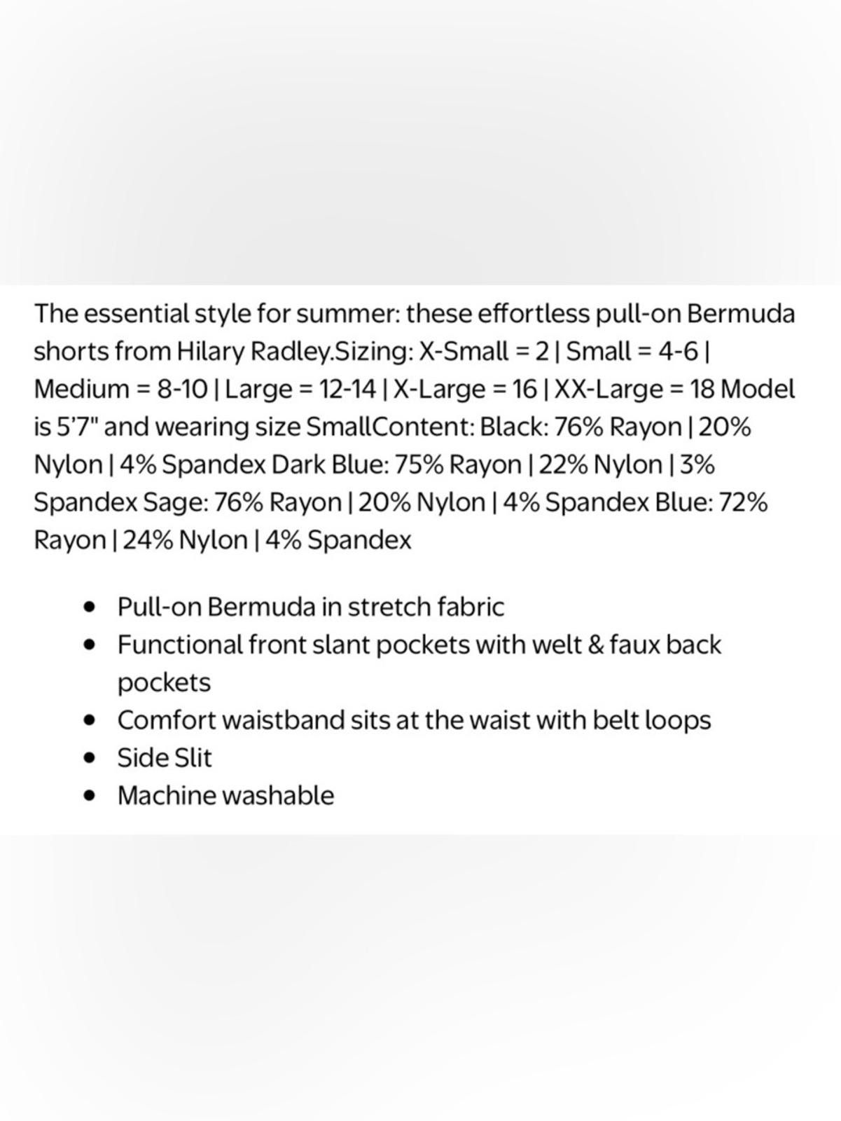 Other Hilary Radley / Midweight Bermuda Shorts Pull On Size 32" / US 10 / IT 46 - 10 Thumbnail