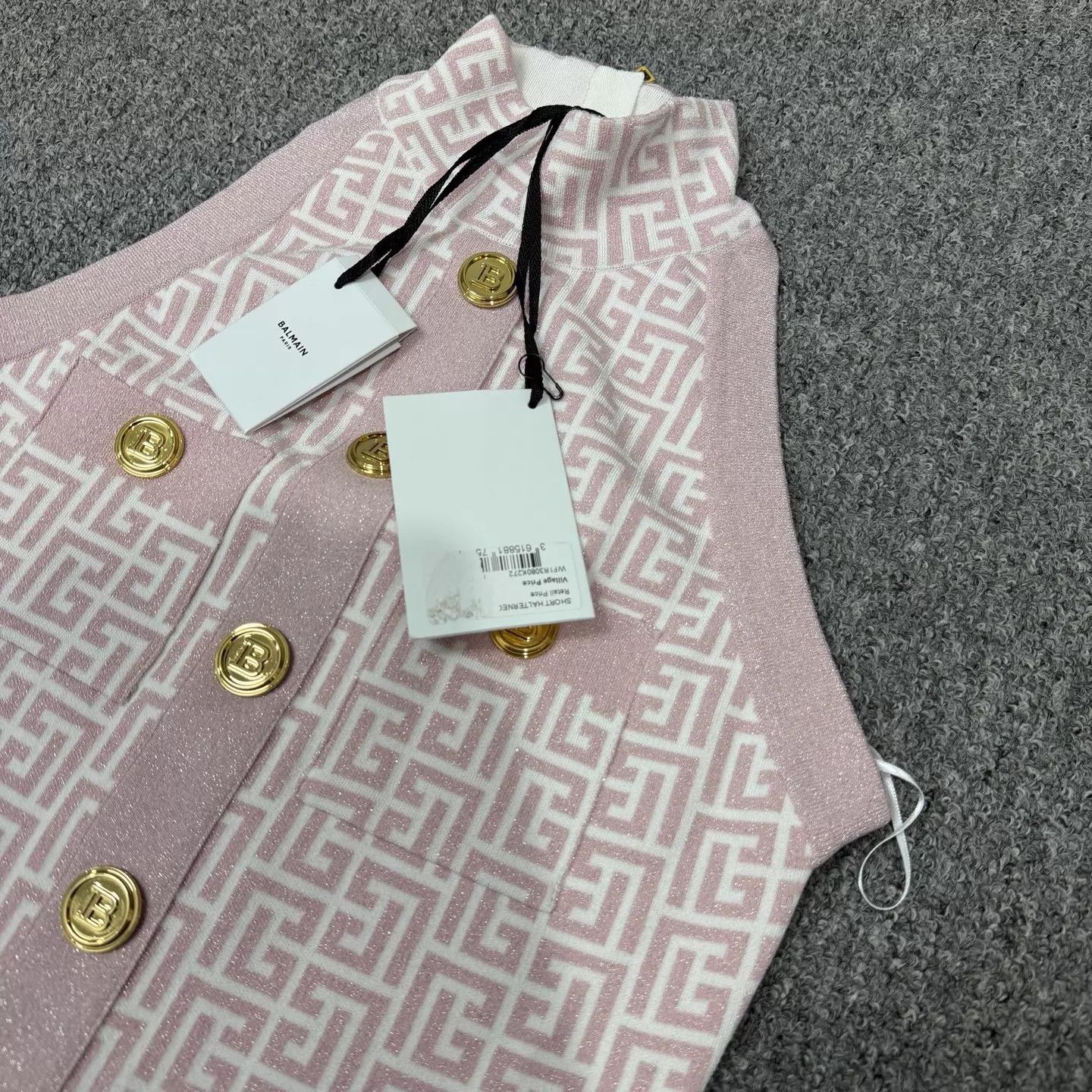 Balmain Balmain Cherry Blossom Pink Print Gold Sleeveless NWT 38 Size XS / US 0-2 / IT 36-38 - 3 Thumbnail