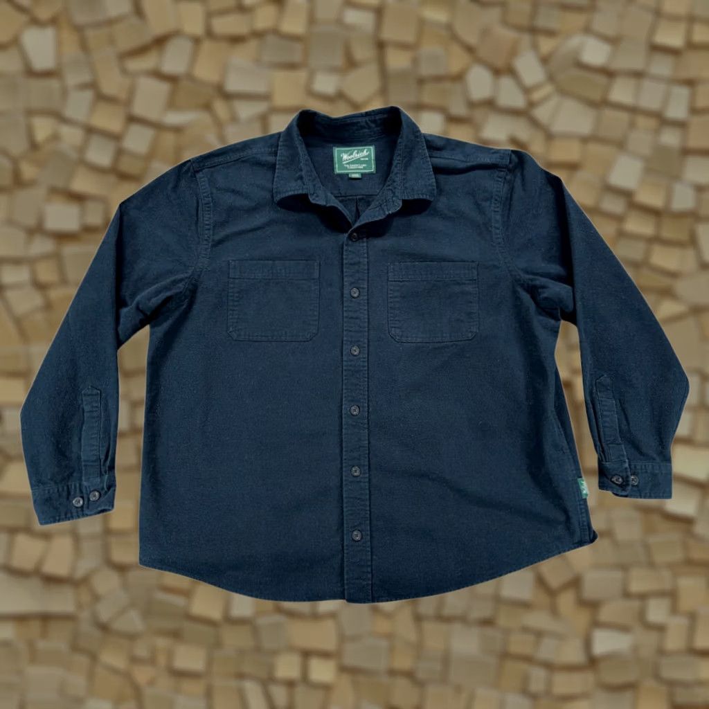Vintage VINTAGE Woolrich Shirt Adult 2XL Blue Button-Up Cotton Flannel Heavyweight Pockets Mens Size US XXL / EU 58 / 5 - 1 Thumbnail