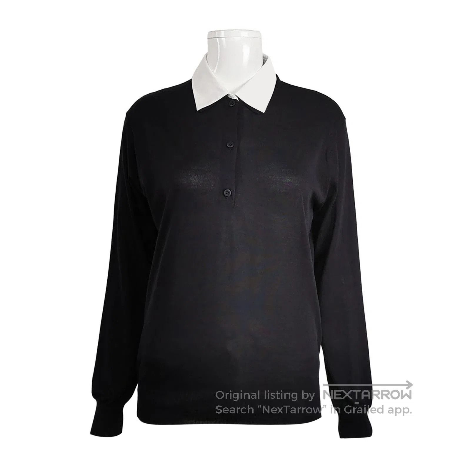 Prada Colorblocked Knit Polo Shirt .