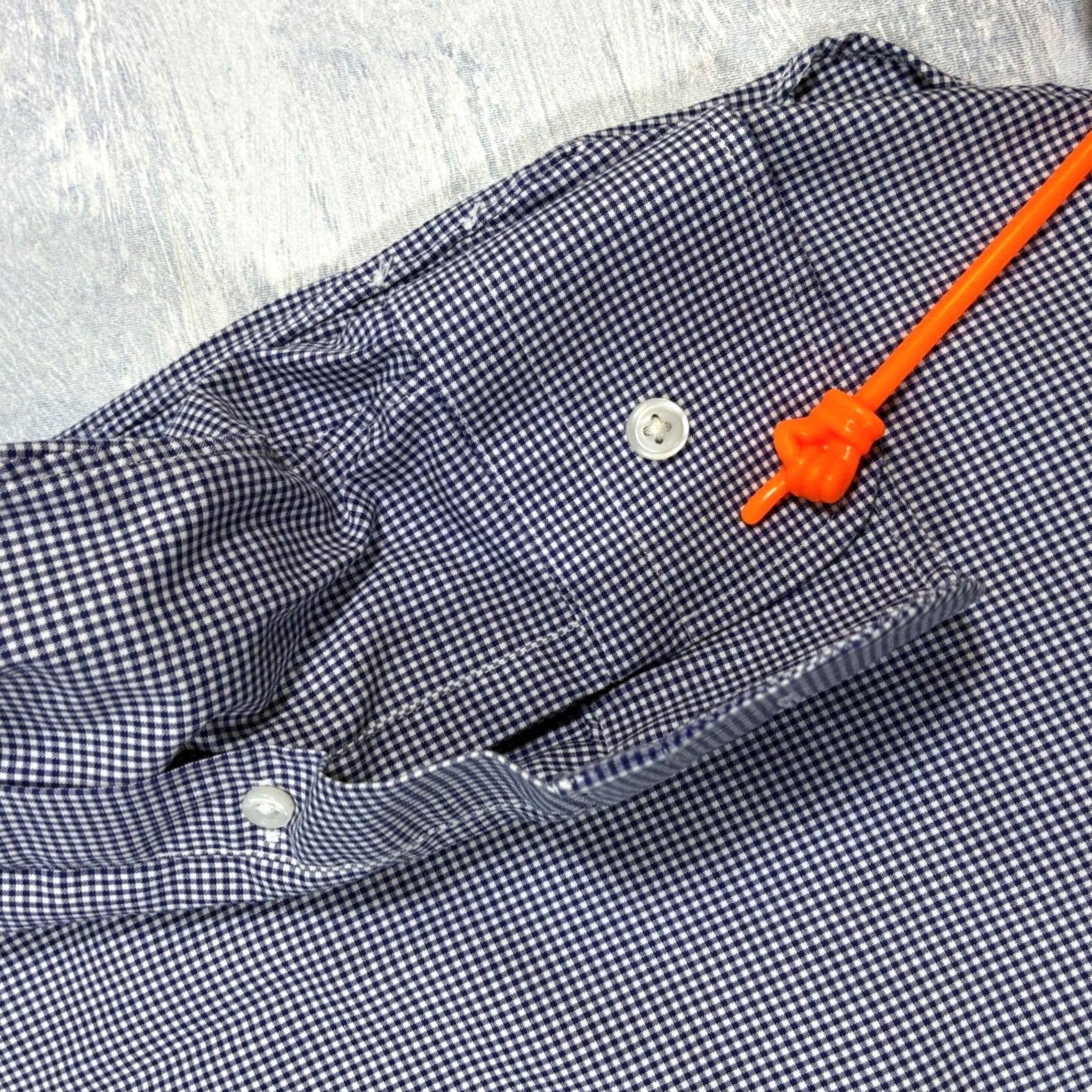 J.Crew J. Crew Ludlow Slim Fit Gingham Dress Shirt Men 14.5 32 Navy White Size 40R - 5 Thumbnail
