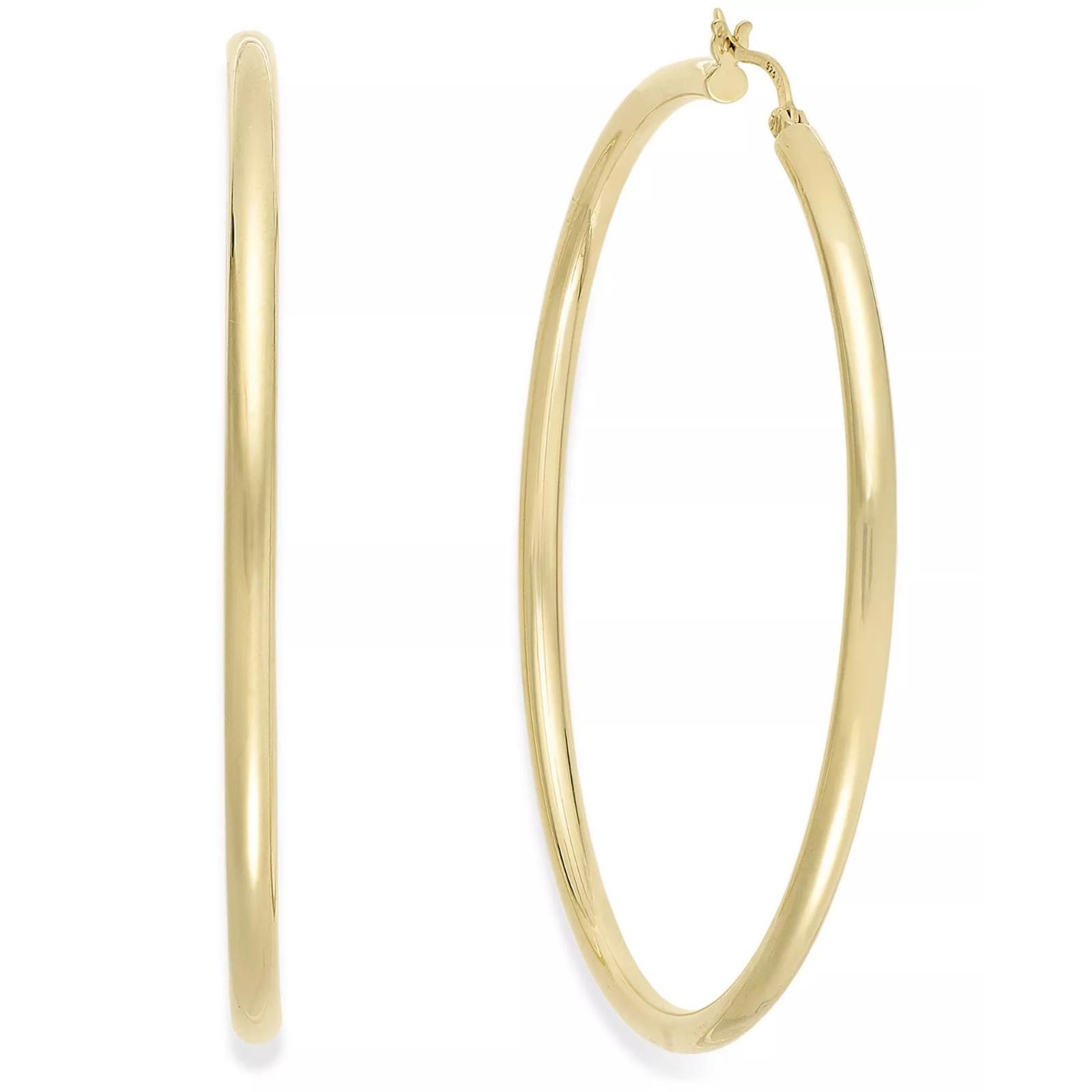 Macys Macy’s Round Hoop Earrings – 14k Gold Over Sterling Silver Size ONE SIZE - 4 Thumbnail