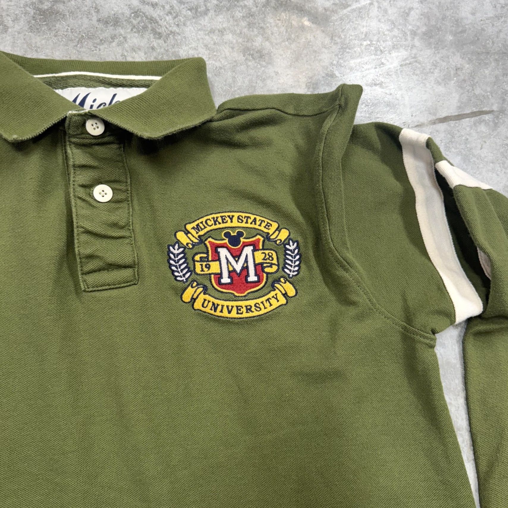 Disney Disney Mickey State Rugby Shirt Mens Medium Green Long Sleeve University 1928 Size US M / EU 48-50 / 2 - 2 Thumbnail