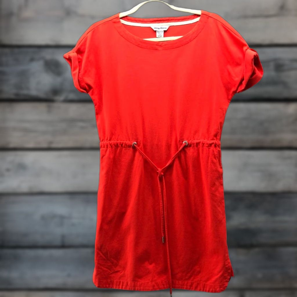 Tommy Bahama Tommy Bahama T Shirt Dress XXS Coral Boat Neck Short Sleeve Drawstring Pullover Size XXS / US 00 / IT 34 - 1 Thumbnail
