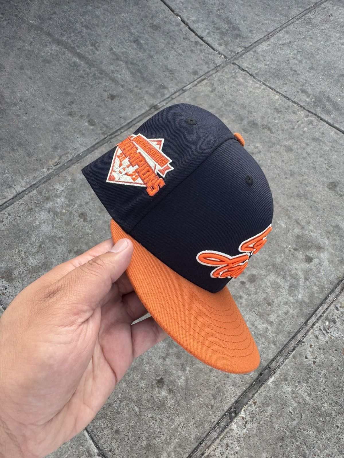 New Era Los Astros Houston Fitted Hat Navy Orange 6 7/8 Size ONE SIZE - 2 Thumbnail