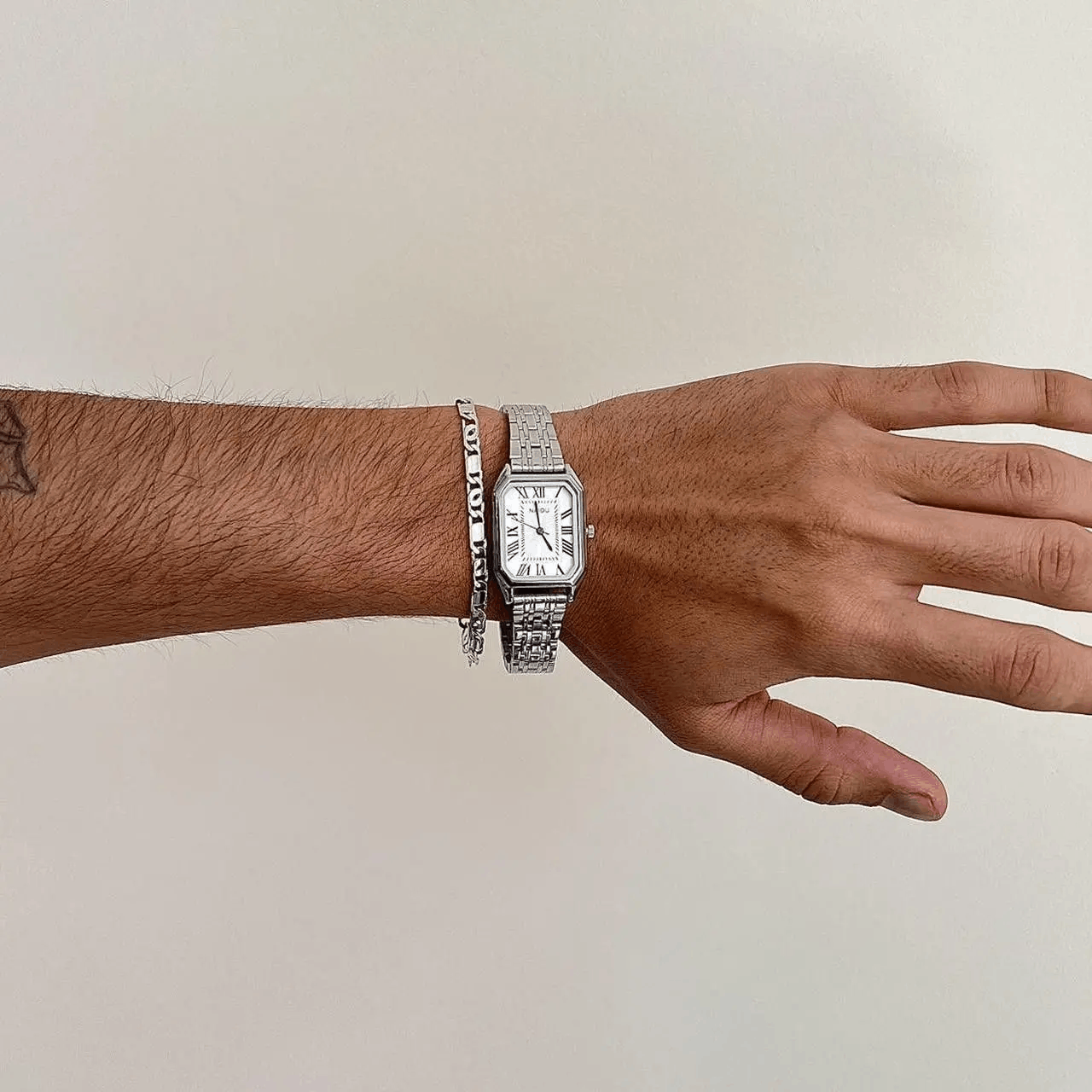 Jewelry 2000s vintage dope rectangle stainless steel quartz watch Size ONE SIZE - 4 Thumbnail