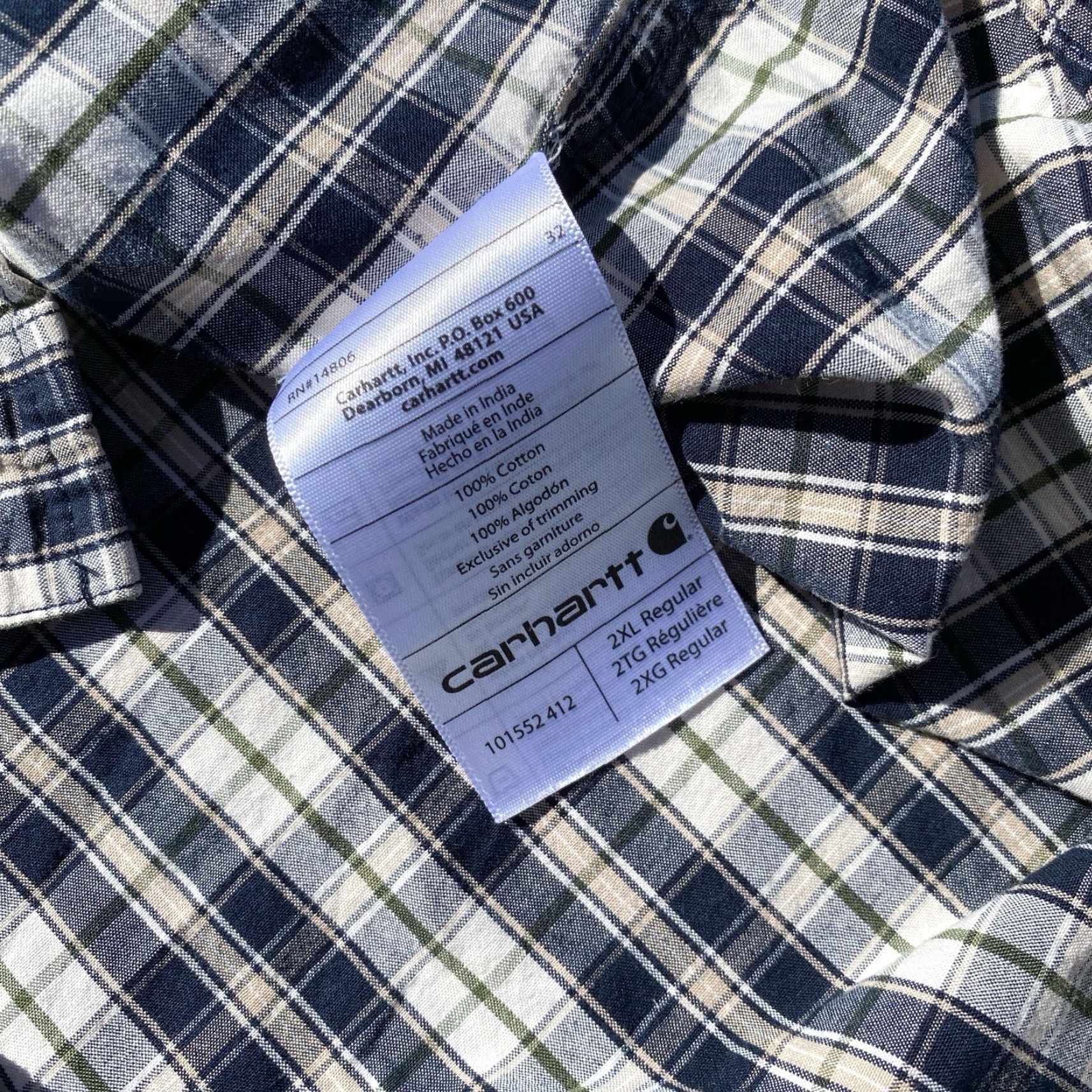Carhartt Carhartt Shirt Mens Plaid Flannel Short Sleeve 2XL Relaxed Fit Button-Up Lumber Jack Multicolor Autumn Winter Casual Workwear Size US XXL / EU 58 / 5 - 5 Thumbnail