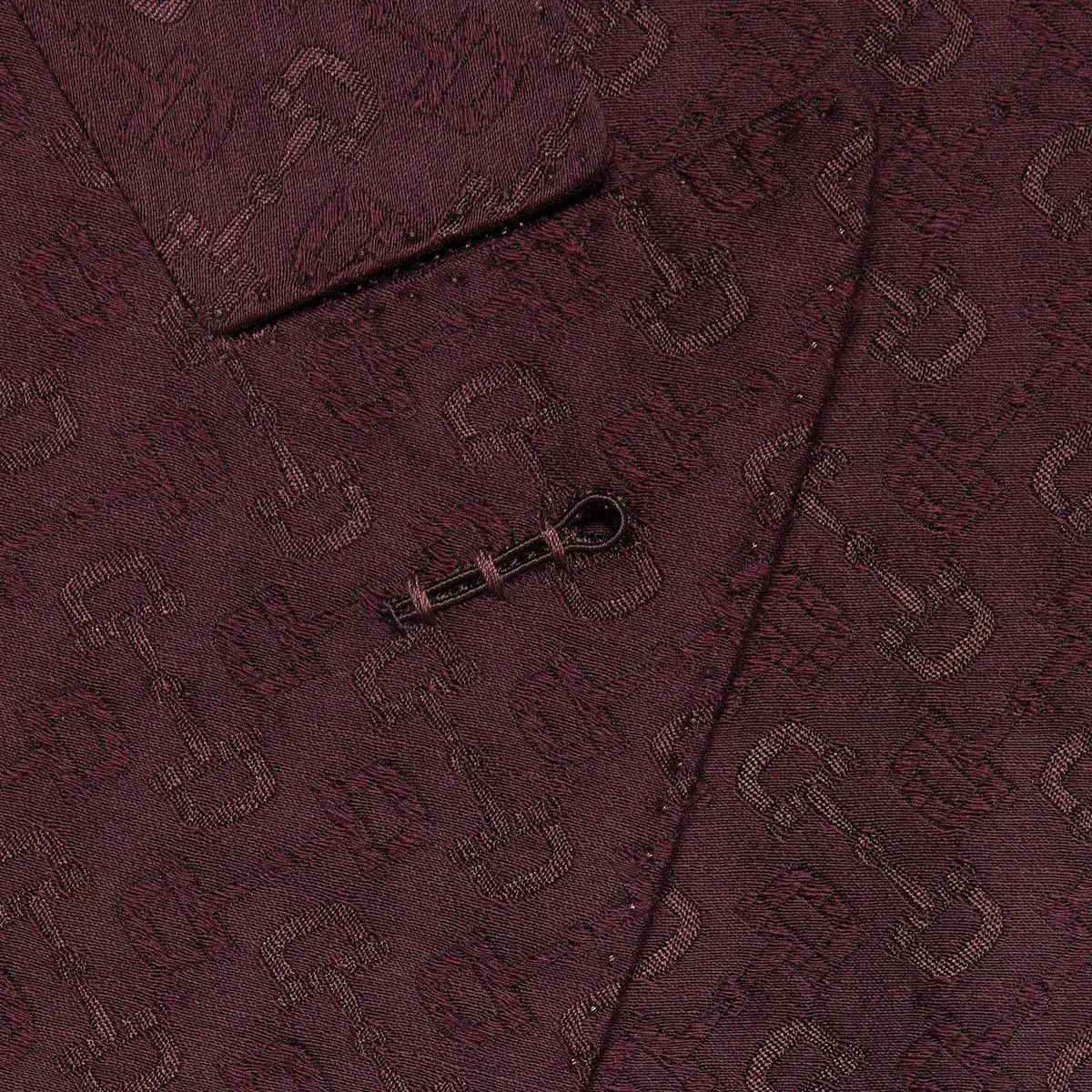 Gucci o1mt1gz0825 Horsebit Wool Silk Jacquard Jacket in Burgundy Size US XL / EU 56 / 4 - 4 Thumbnail