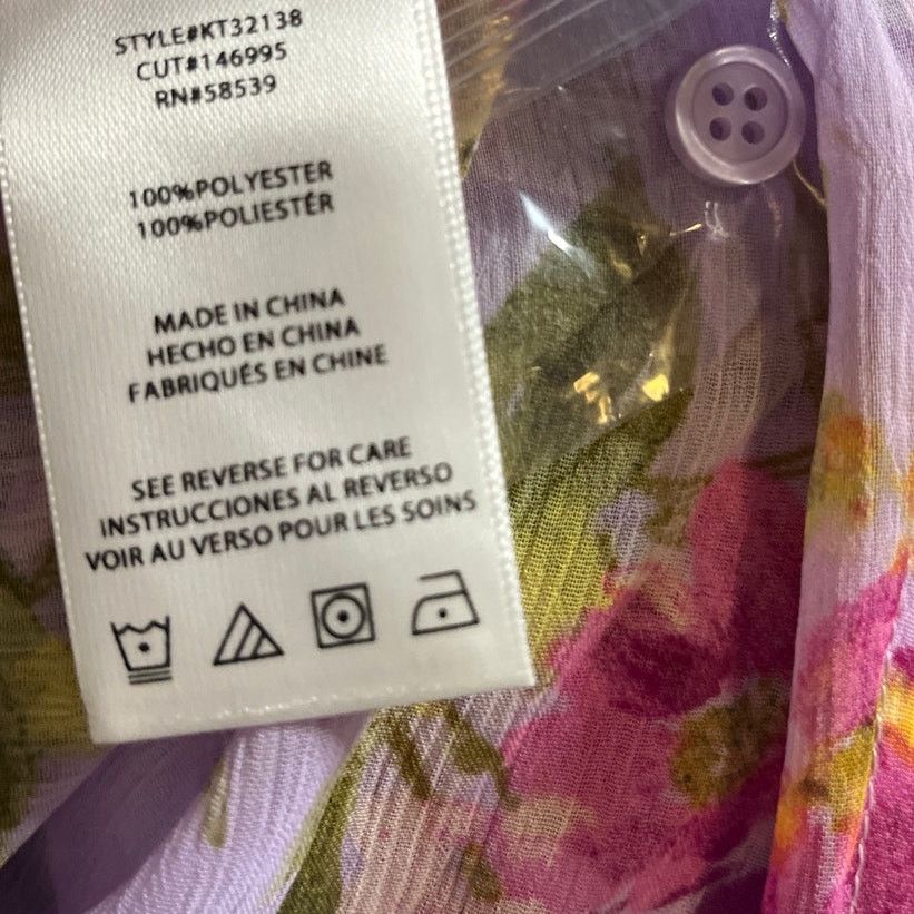 Other KUT from the Kloth Jasmine Chiffon Purple Floral Blouse Sm Size S / US 4 / IT 40 - 4 Thumbnail
