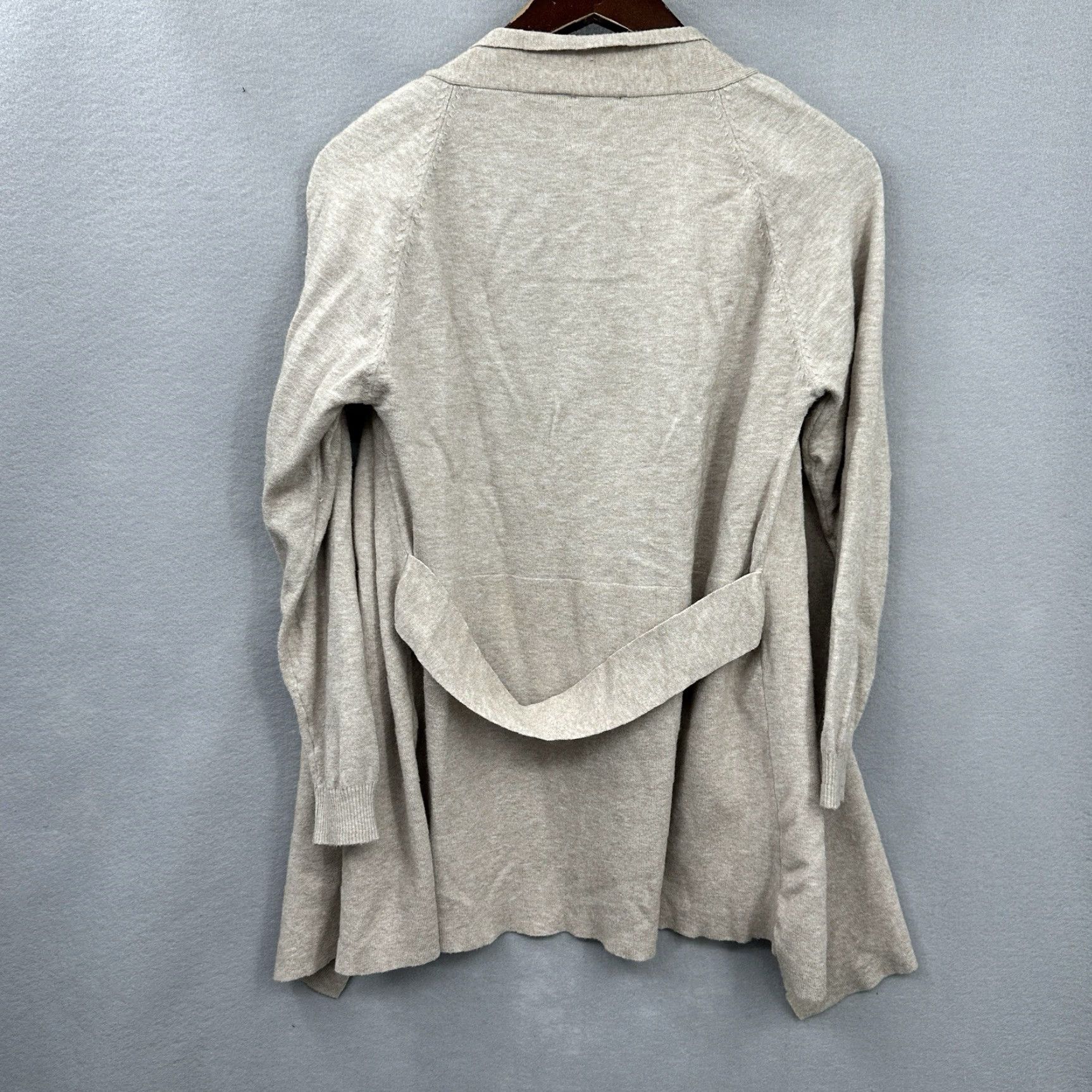 Vintage Laju Los Angeles Womens Cardigan Sweater M Beige Belted Draped Quiet Luxury Shirt/Top? Size M / US 6-8 / IT 42-44 - 6 Thumbnail