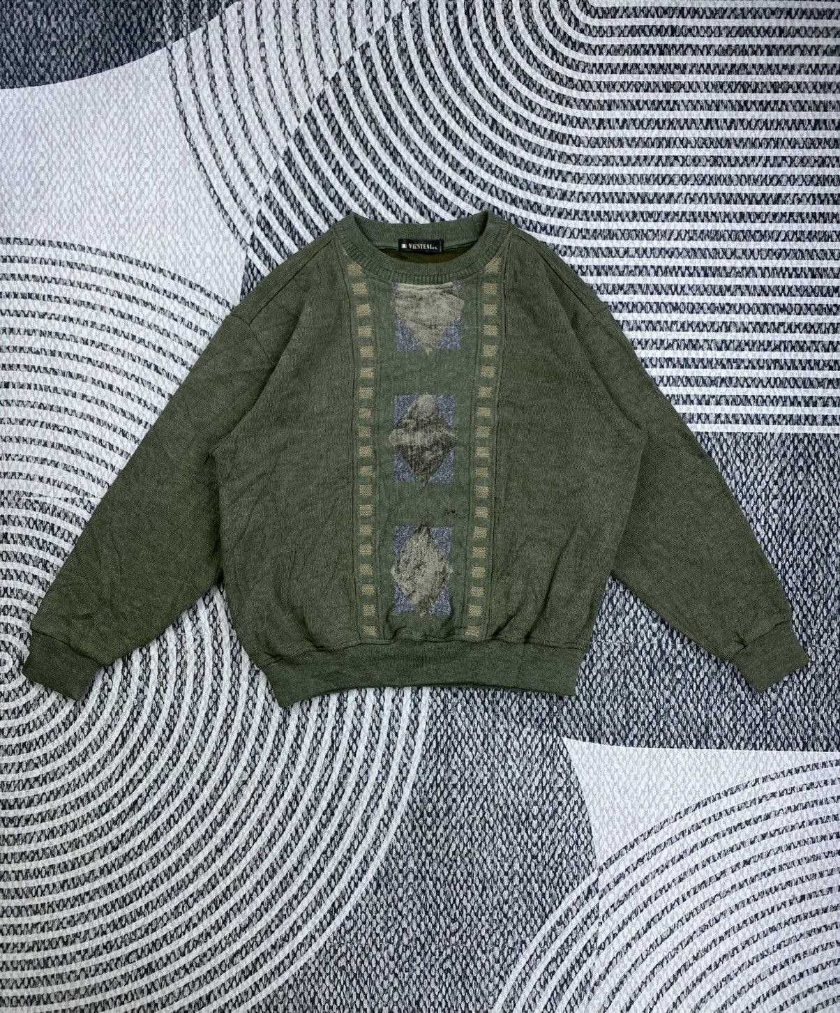 Japanese Brand Vintage Viesteni Green Olive Embroidery Sweatshirt Size US XL / EU 56 / 4 - 1 Thumbnail