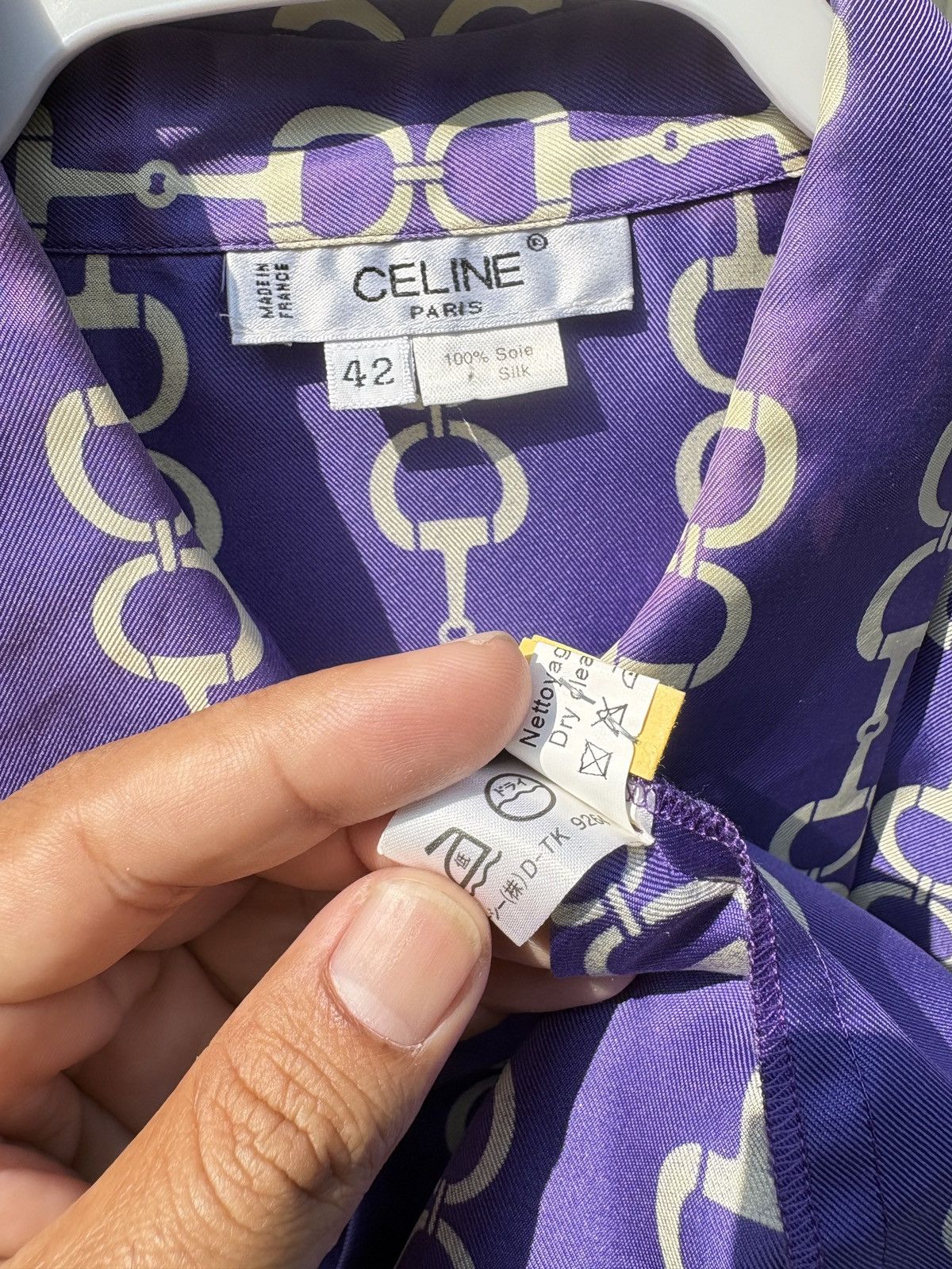 Celine Celine horsebit purple silk shirt Size M / US 6-8 / IT 42-44 - 17 Thumbnail
