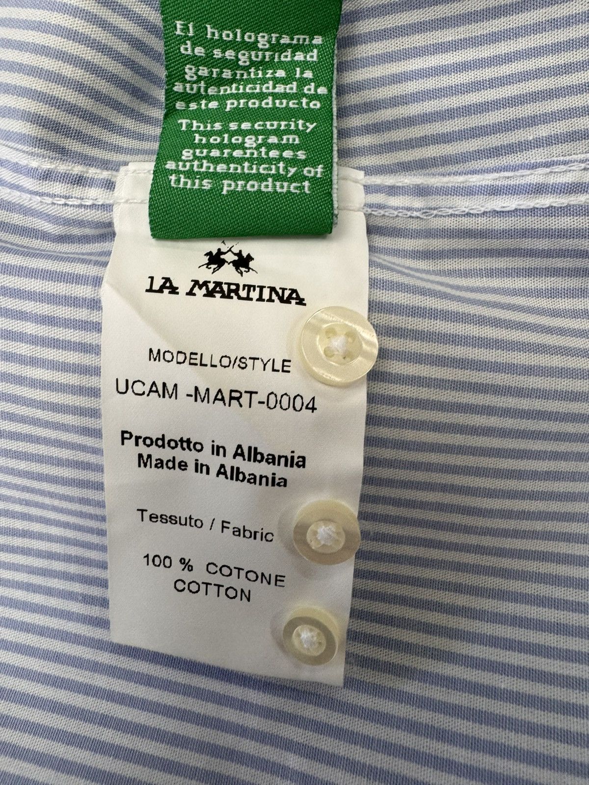 La Martina La Martina Men Striped Shirt Blue/White Size S Size US S / EU 44-46 / 1 - 4 Thumbnail