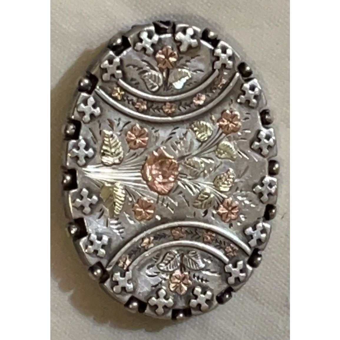 Other Antique Victorian Signed WCM Sterling Silver & Rose Gold Pin Size ONE SIZE - 3 Thumbnail