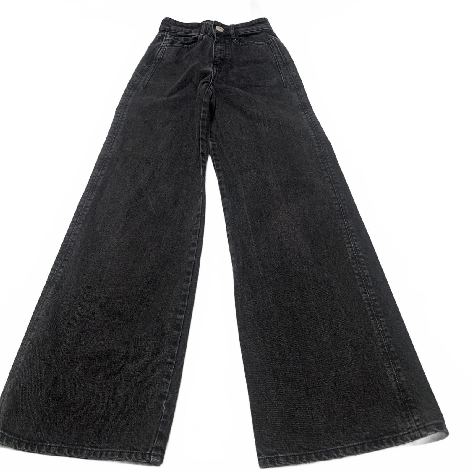 Zara Zara Women's Size 0 Wide-Leg Black Jeans 23 x 32 Actual Size 25" / US 0 / IT 36 - 1 Thumbnail
