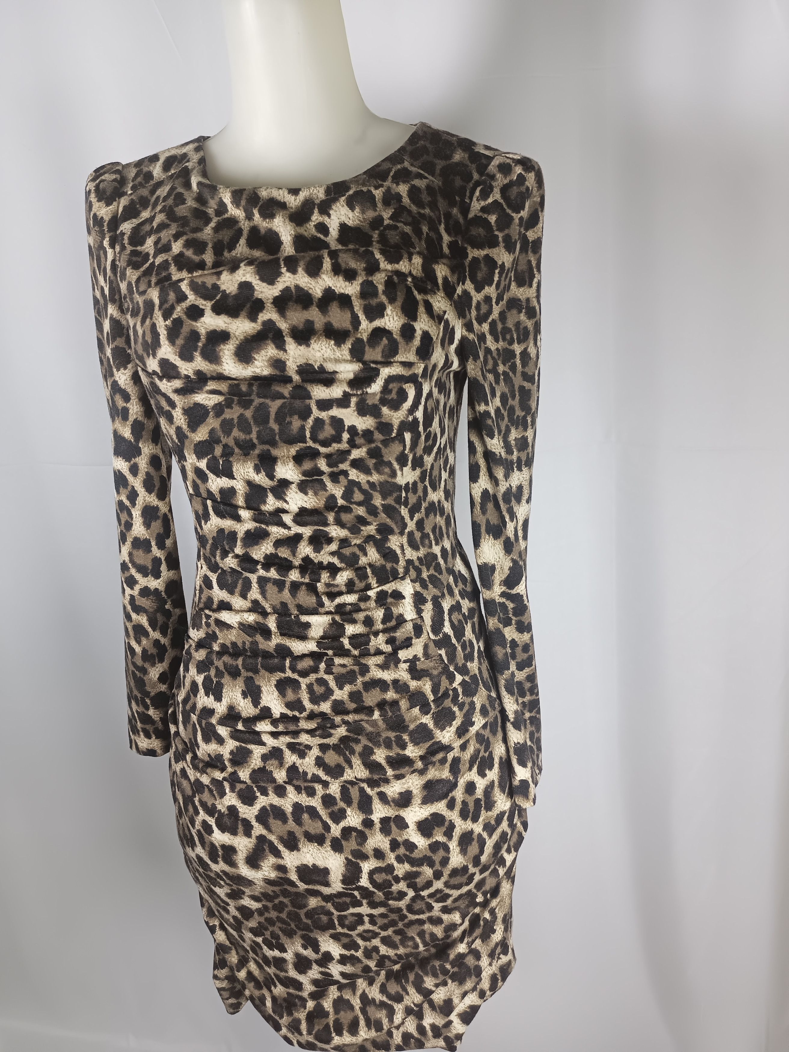 Vintage Anivee f. Women's Dress Leopard Print Back Zipper Bodycon Size S / US 4 / IT 40 - 16 Thumbnail