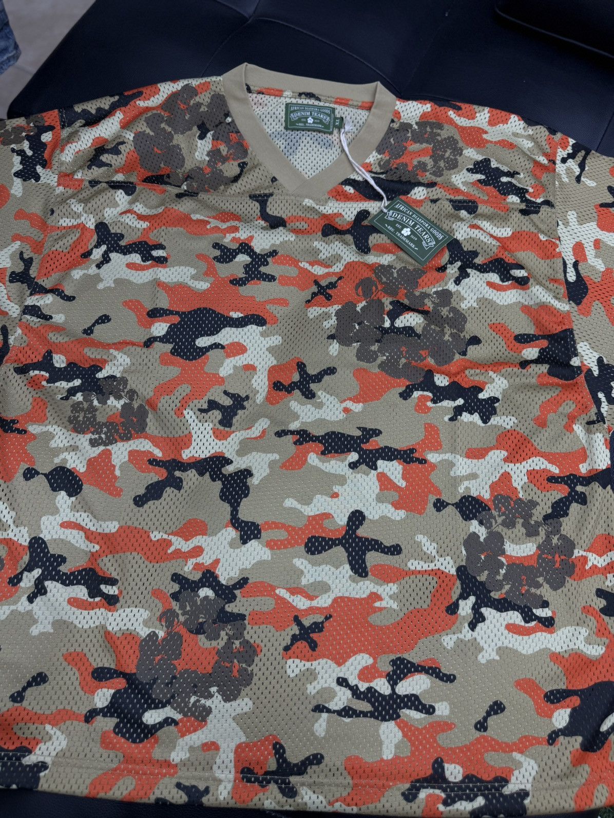 DENIM TEARS Denim Tears Tan Orange Camo Cotton Wreath Jersey (XL) (NEW) Size US XL / EU 56 / 4 - 3 Thumbnail