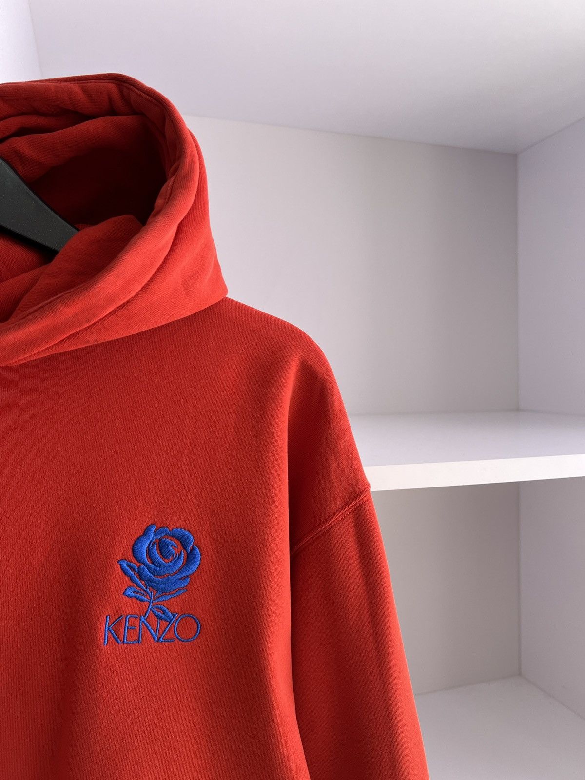 Kenzo × Vintage Vintage Kenzo Rose Logo Cotton Hoodie Size US XL / EU 56 / 4 - 4 Thumbnail