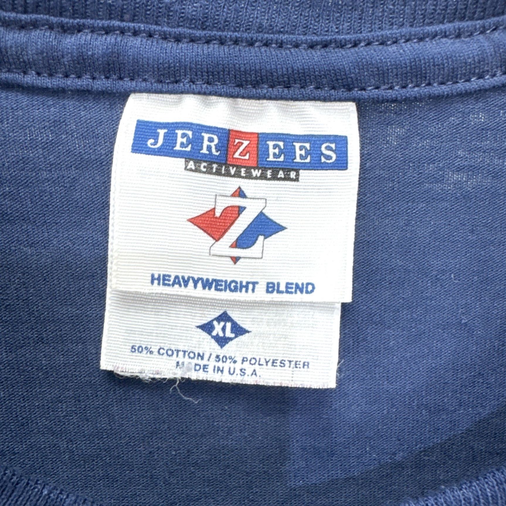 Jerzees Vintage Endless Designs T Shirt Floral Quilted Hearts Pattern Blue XL Size XL / US 12-14 / IT 48-50 - 3 Thumbnail
