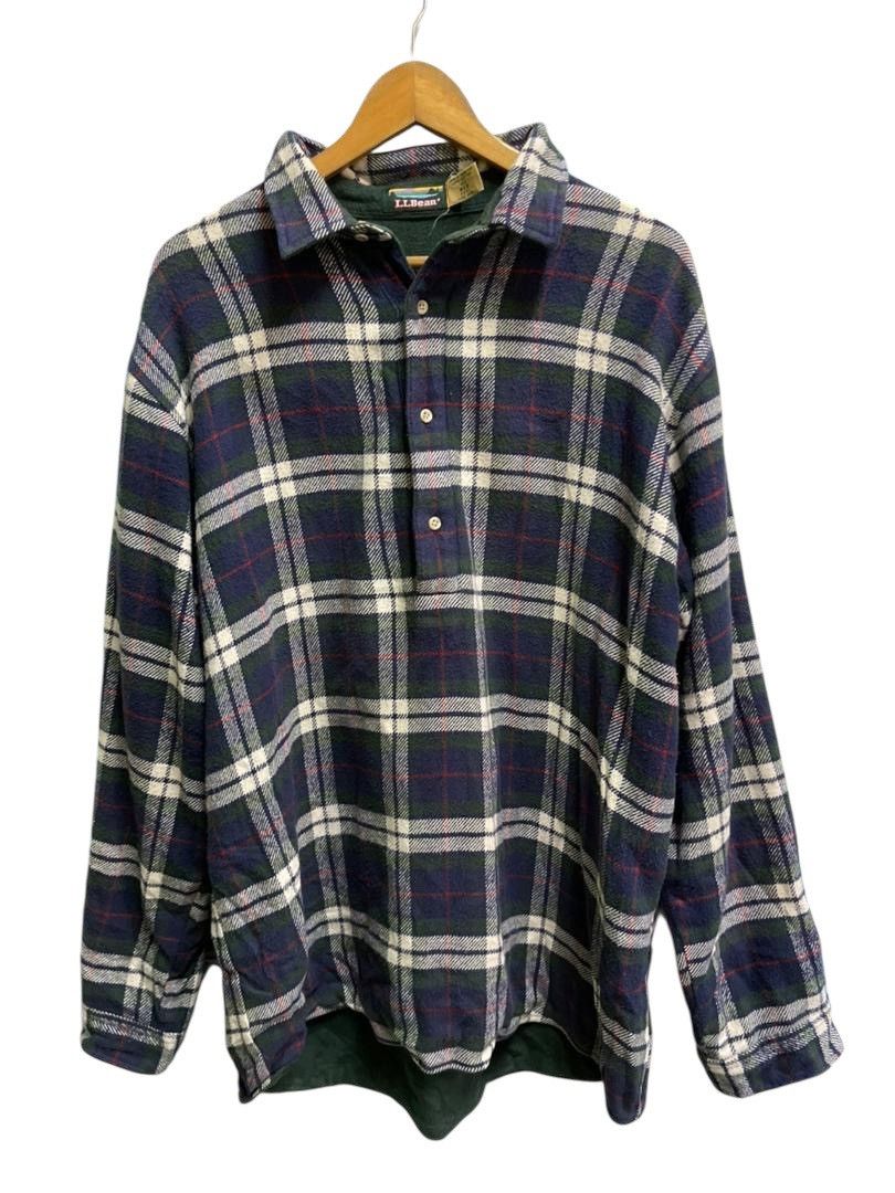 L.L. Bean Vintage 90s L.L. Bean 3-Button Half Flannel Plaid Shirt Size US M / EU 48-50 / 2 - 1 Thumbnail