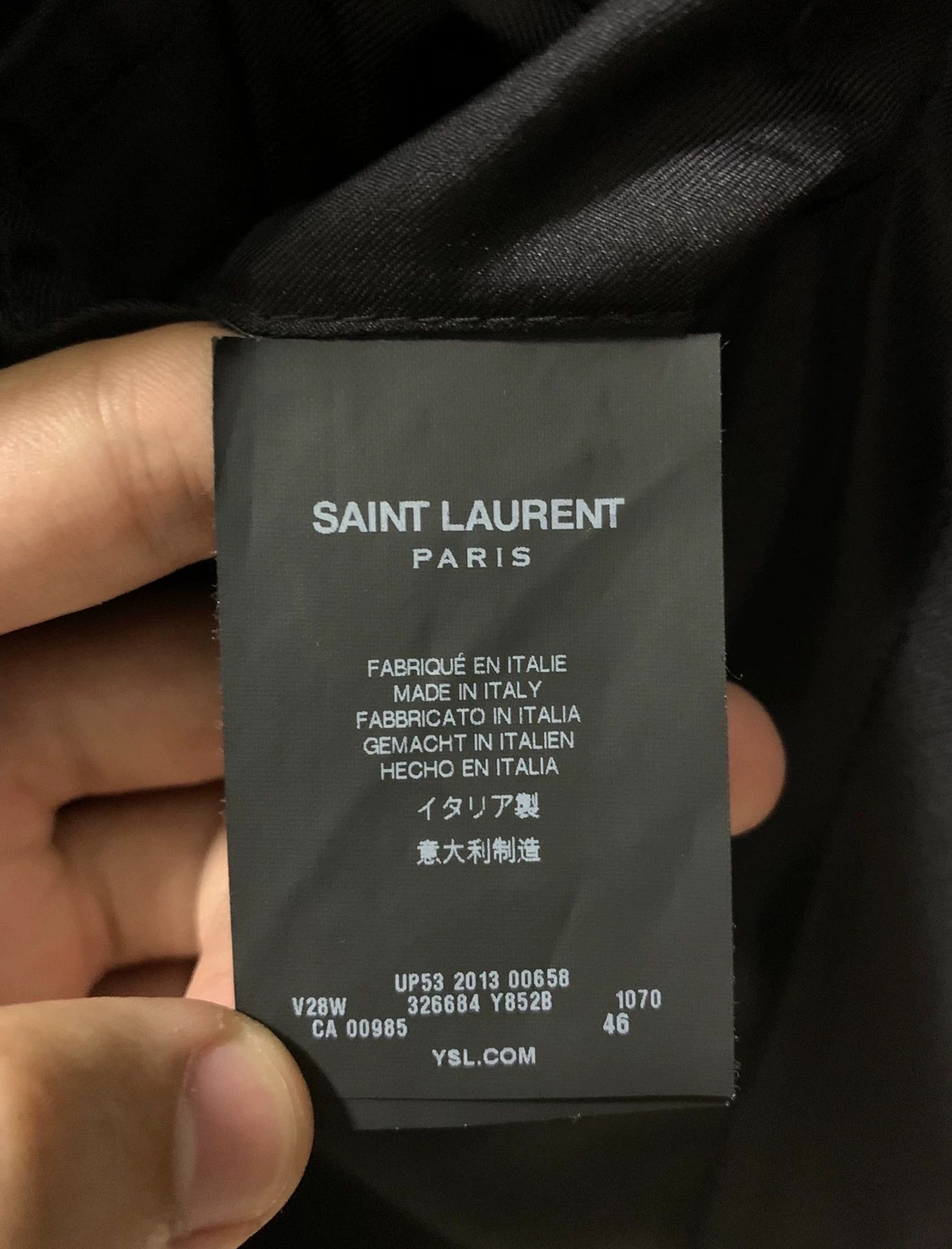 Saint Laurent Paris SLP 13FW Saint Laurent Black Silver Stripe Blazer 46 Size 46R - 4 Thumbnail
