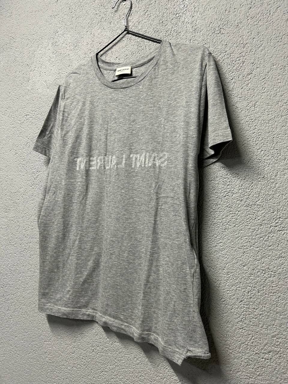 Saint Laurent Paris Saint Laurent Paris grey reverse logo print t-shirt L Size L / US 10 / IT 46 - 2 Thumbnail