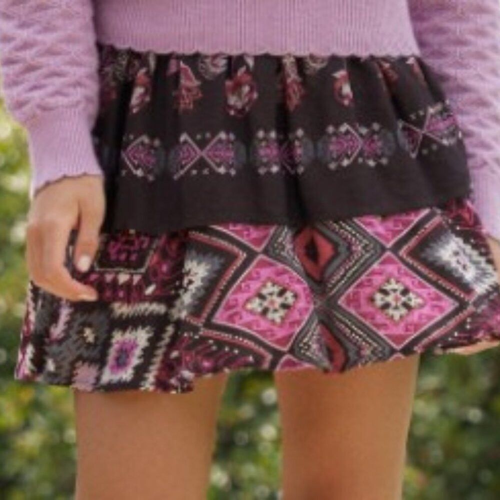 Other Print Ruffled Mini Skirt Size 32" / US 10 / IT 46 - 4 Thumbnail