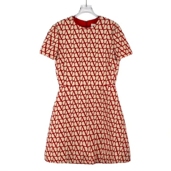 Valentino Valentino Logo Letter Print Wool Short Sleeve Dress Size S / US 4 / IT 40 - 1 Thumbnail