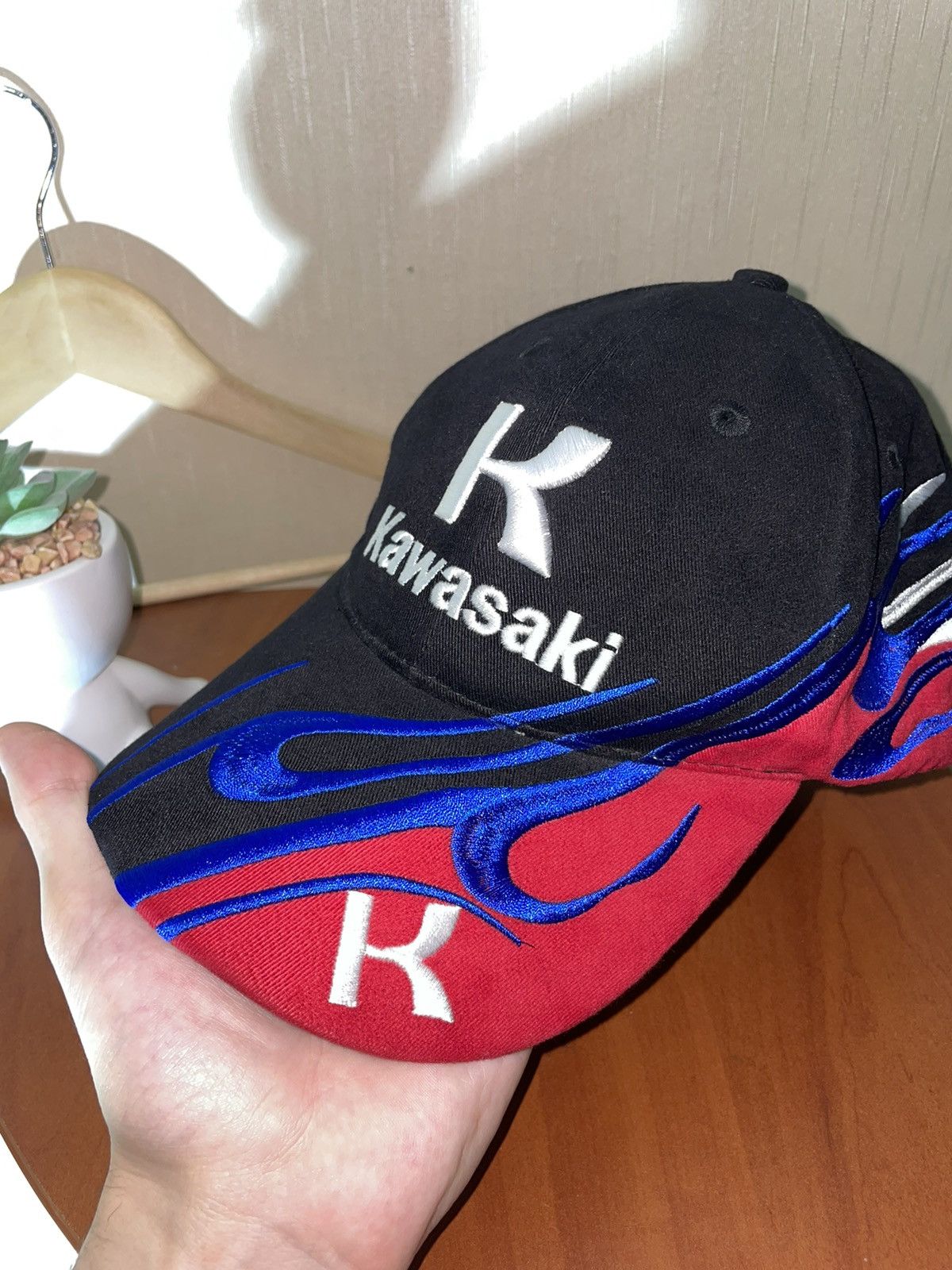 Vintage Kawasaki vintage racing cap 90s Size ONE SIZE - 2 Thumbnail