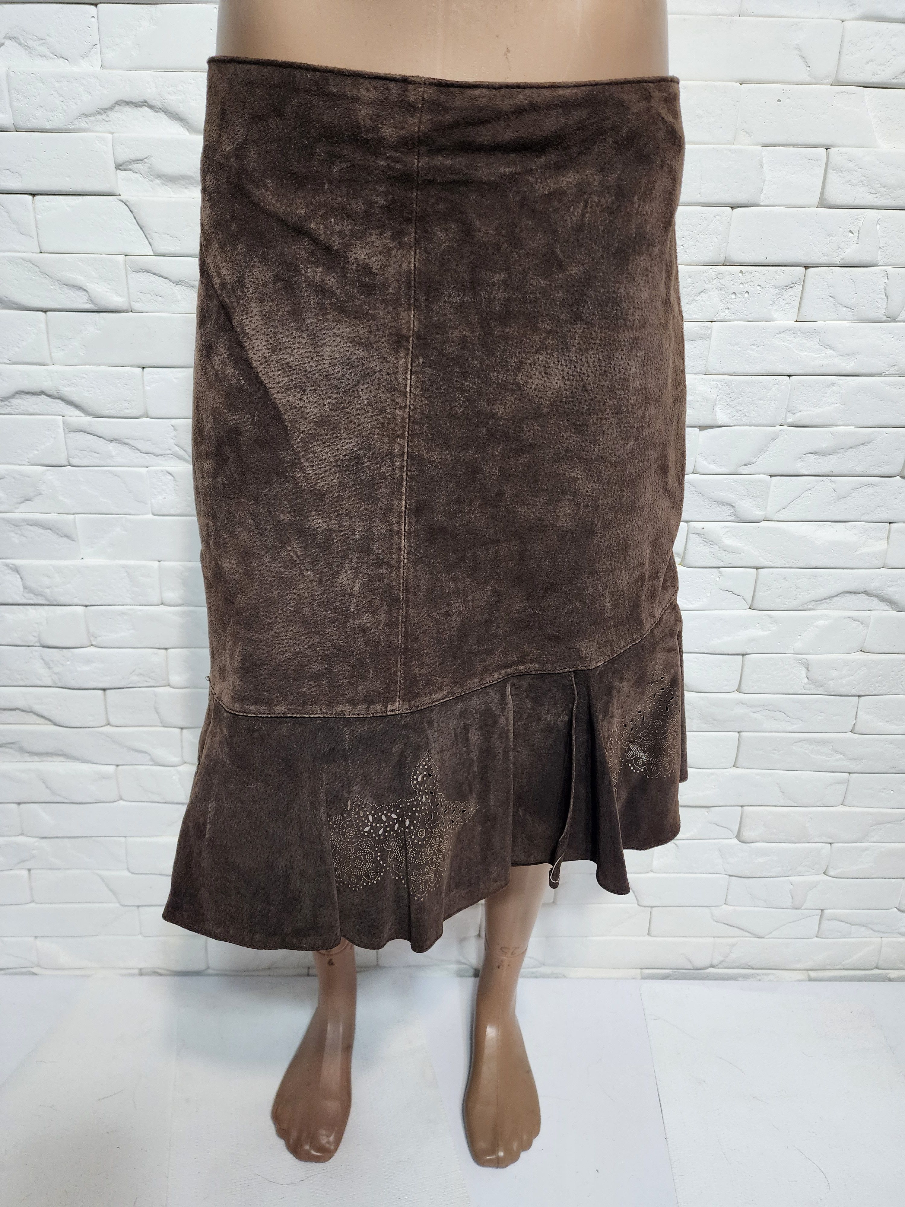 Other Brown Suede Leather Skirt: 31" Waist Size 31" - 1 Thumbnail