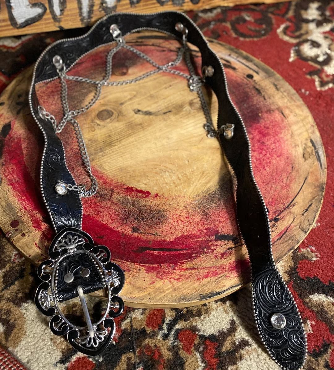 If Six Was Nine × Japanese Brand × Le Grande Bleu (L.G.B.) Japanese vintage studed Y2k leather belt Size ONE SIZE - 4 Thumbnail