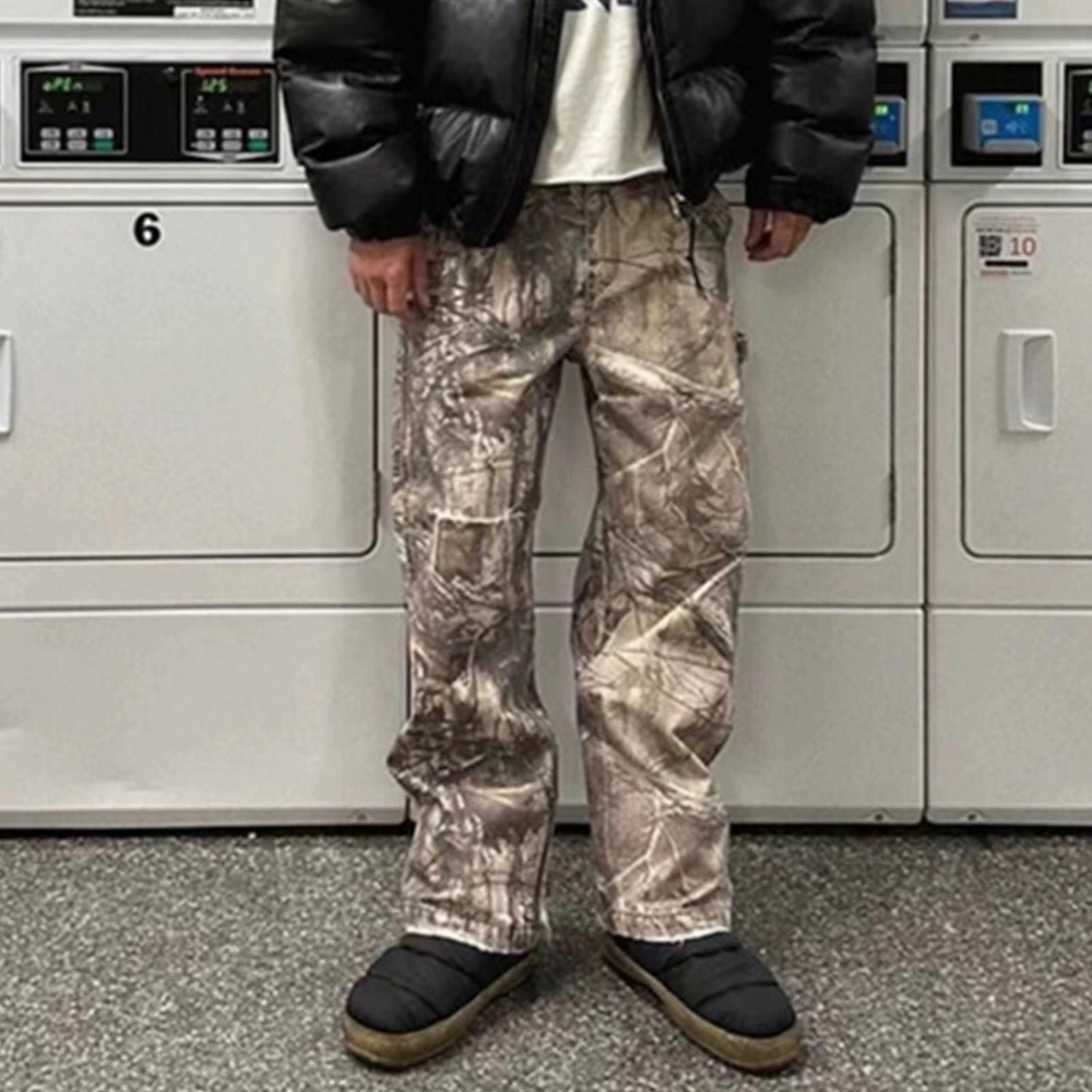 Japanese Brand Beige Camouflage Cargo Pants, Relaxed Fit Utility Pants Size US 30 / EU 46 - 2 Thumbnail
