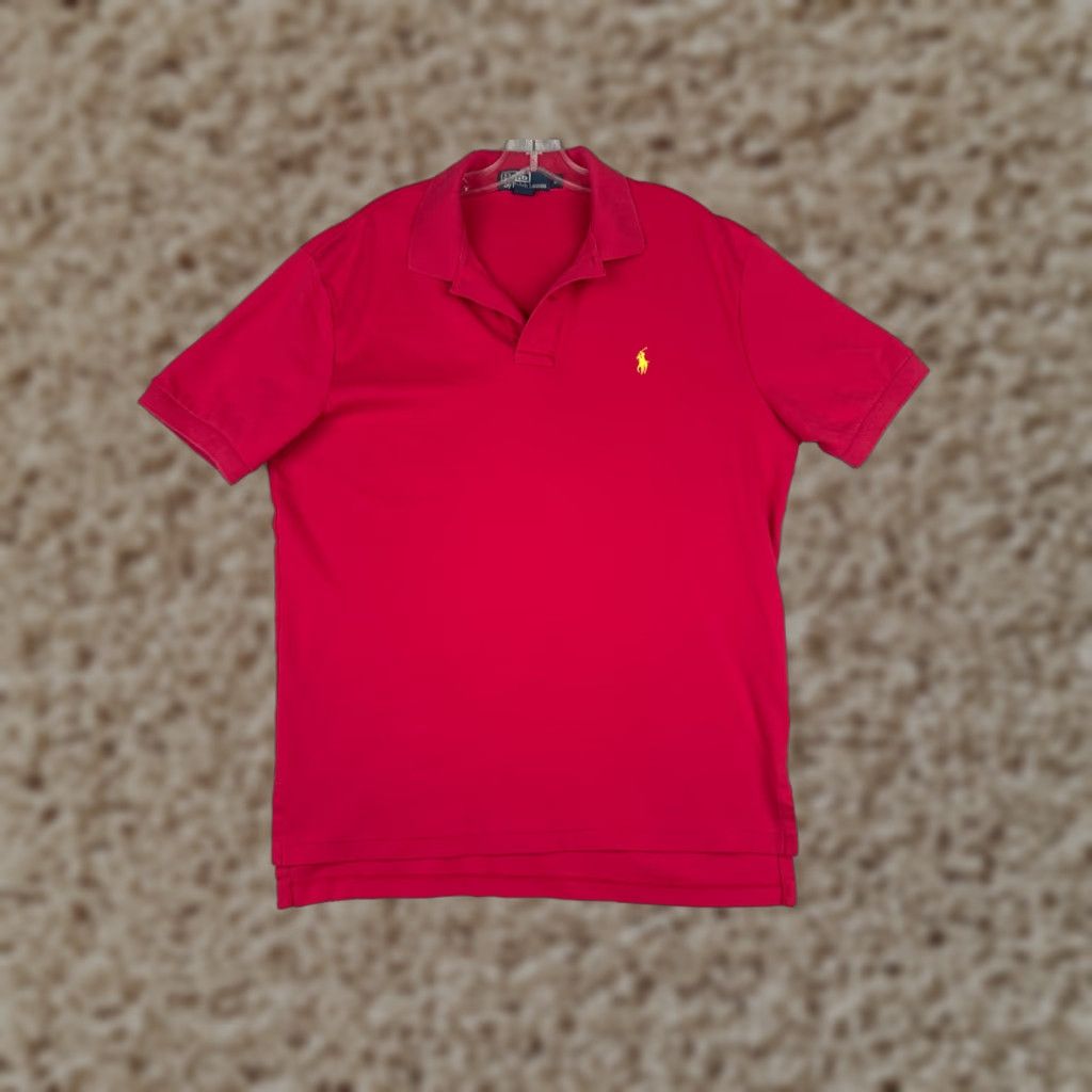 Ralph Lauren VINTAGE Ralph Lauren Polo Shirt Mens L Pink 100% Cotton Jersey Short Sleeve Regular Fit Logo Embroidered Collared Button Size US L / EU 52-54 / 3 - 1 Thumbnail