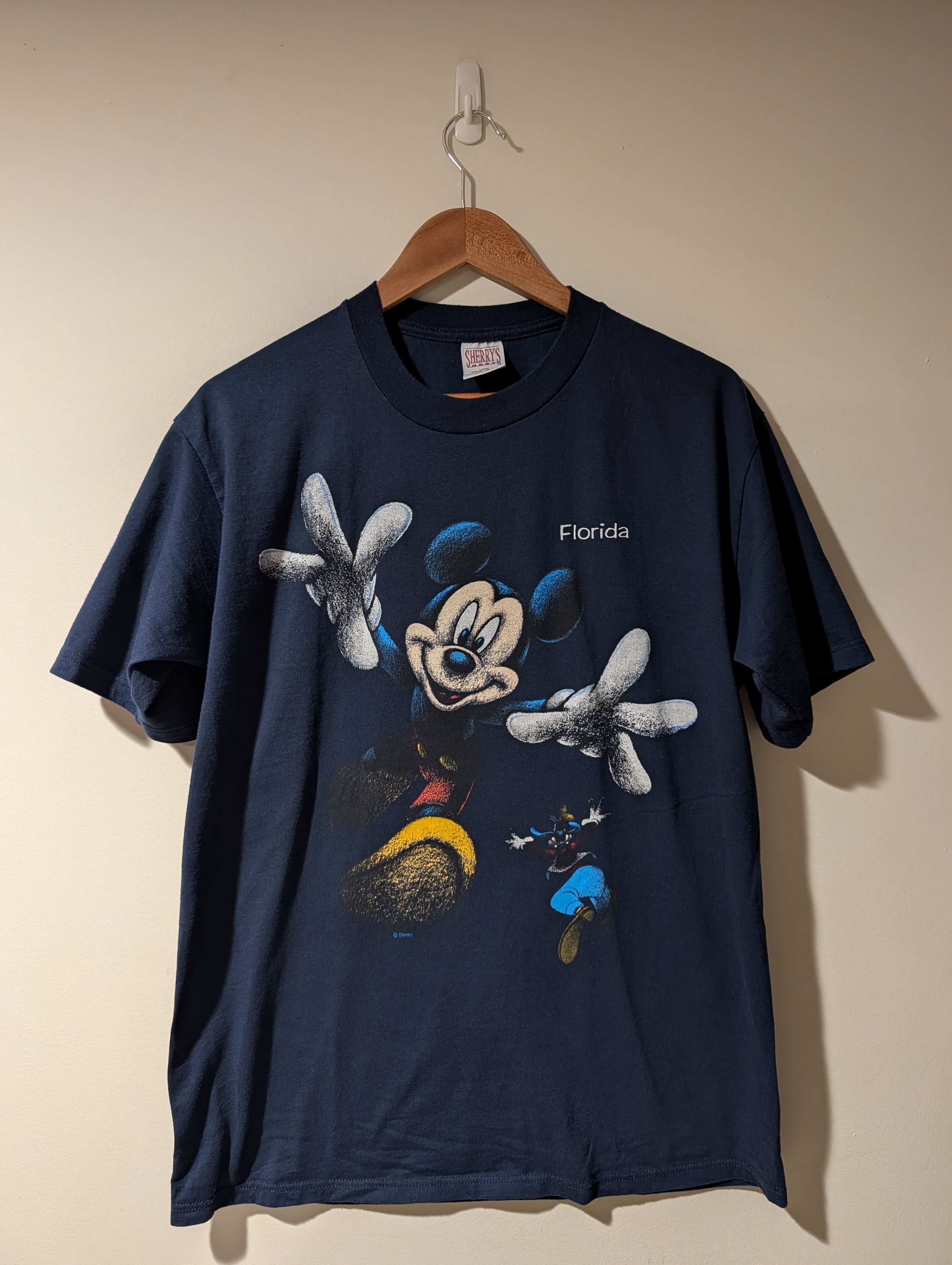 Disney vtg 90s WALT DISNEY MICKEY MOUSE GOOFY 2-SIDED T-Shirt LARGE Size US L / EU 52-54 / 3 - 1 Thumbnail
