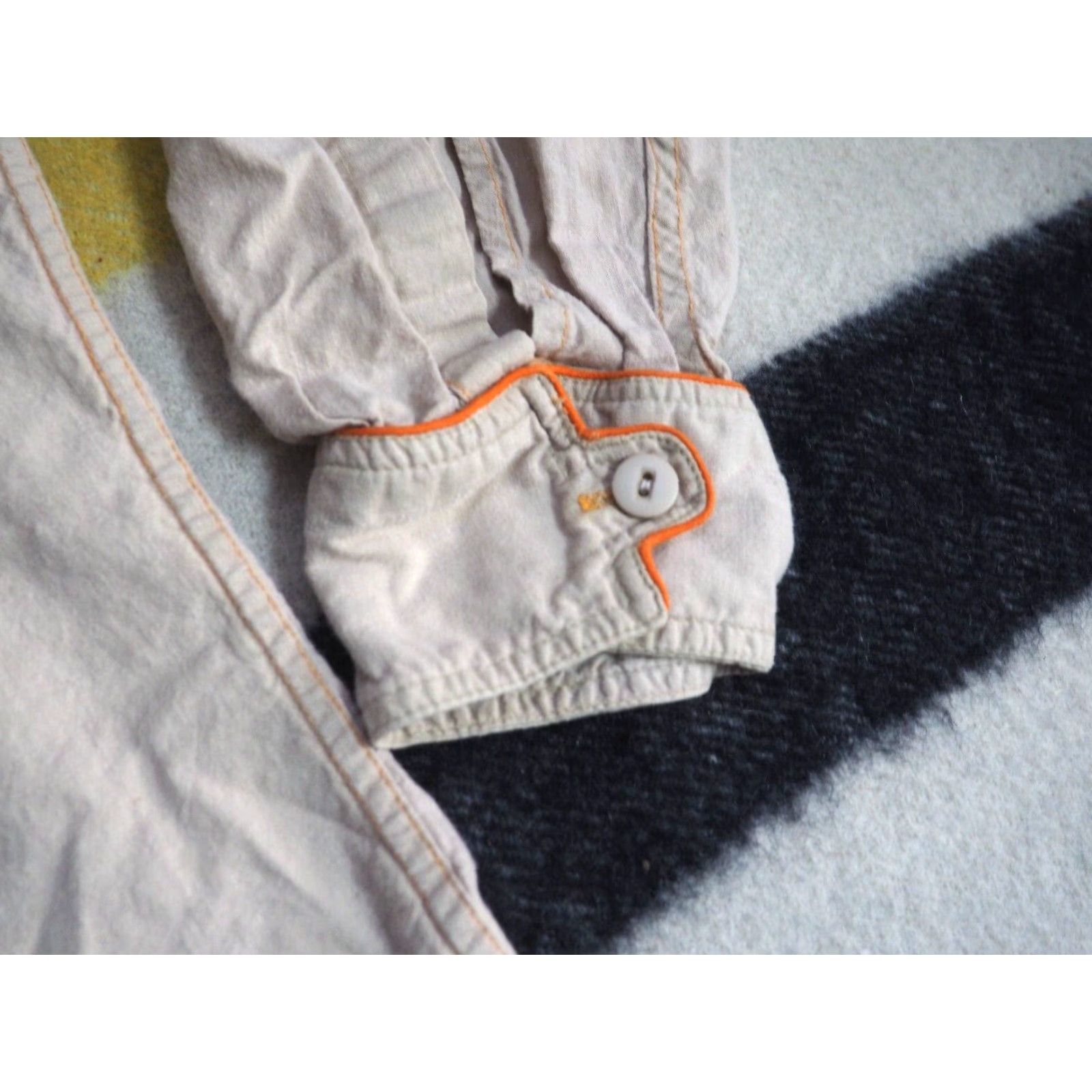 Wrangler VINTAGE Wrangler Western Shirt Mens M Linen Beige Orange 1960s 70s Rockabilly Cowboy Button USA Size US M / EU 48-50 / 2 - 5 Thumbnail