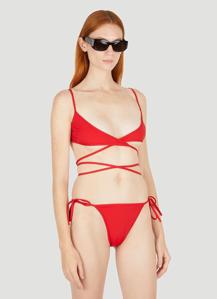 Balenciaga o1la1rc1a0924 Wrap Bikini Set in Red Size M / US 6-8 / IT 42-44 - 2 Thumbnail