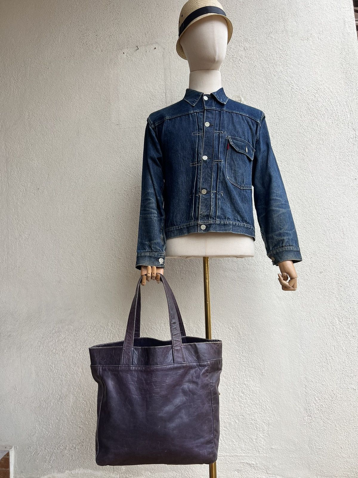 Attachment Attachment X United Arrows Distress Patina Leather Tote Bag Size ONE SIZE - 19 Thumbnail