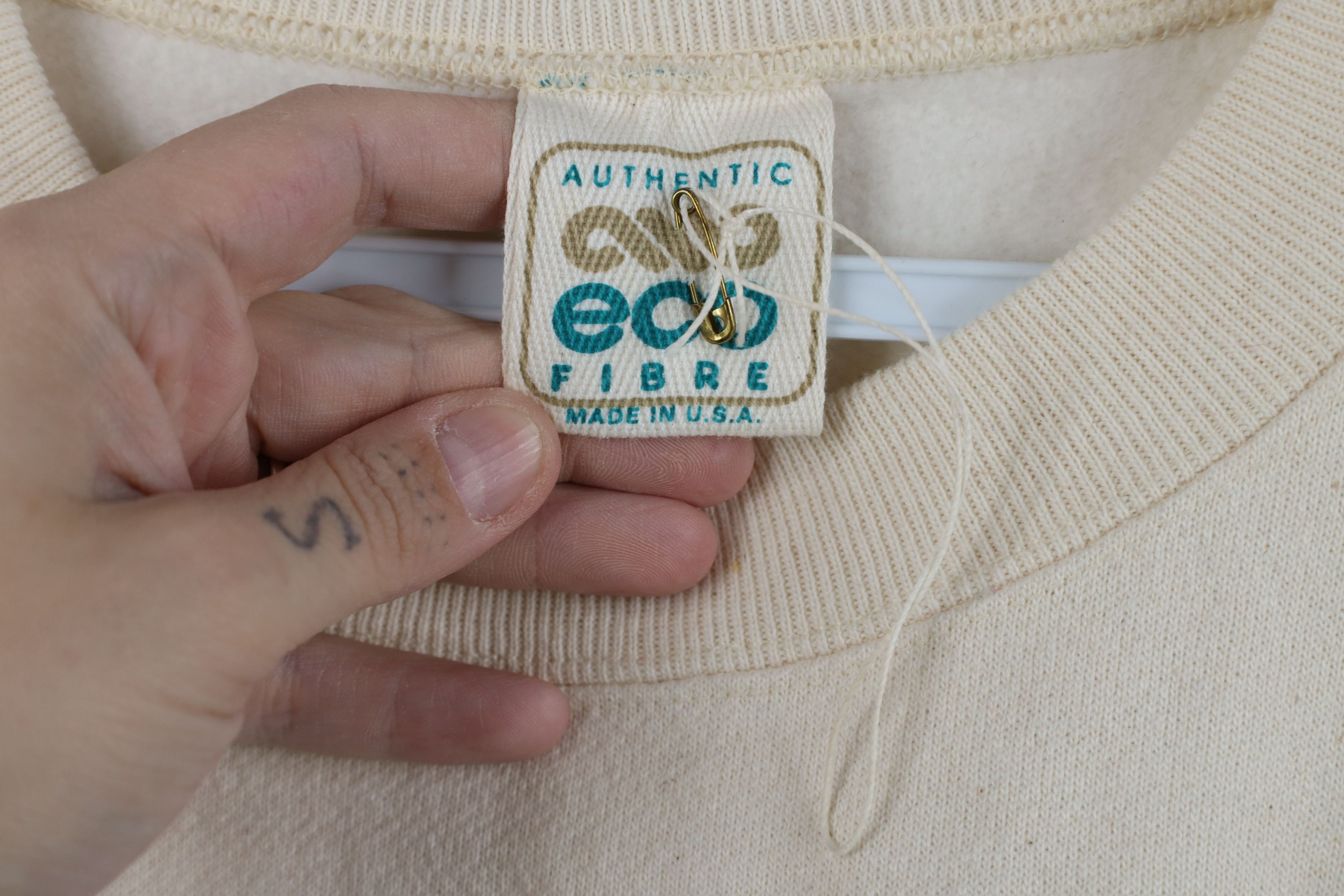 Vintage Deadstock Vintage 90s Streetwear Fiber Sweatshirt USA Size US XL / EU 56 / 4 - 4 Thumbnail
