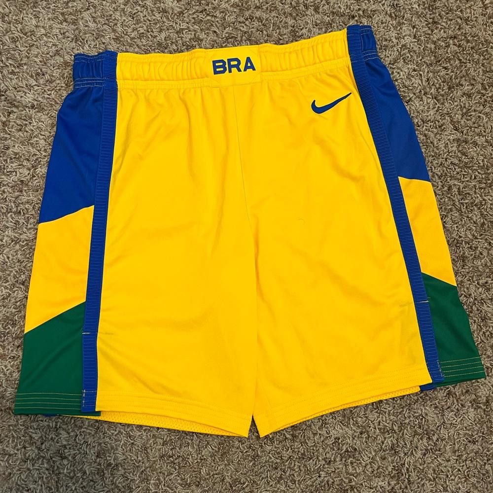 image of Nike 2020 Tokyo Olympic Game Issued Shorts Brazil in Yellow, Men's (Size 38)