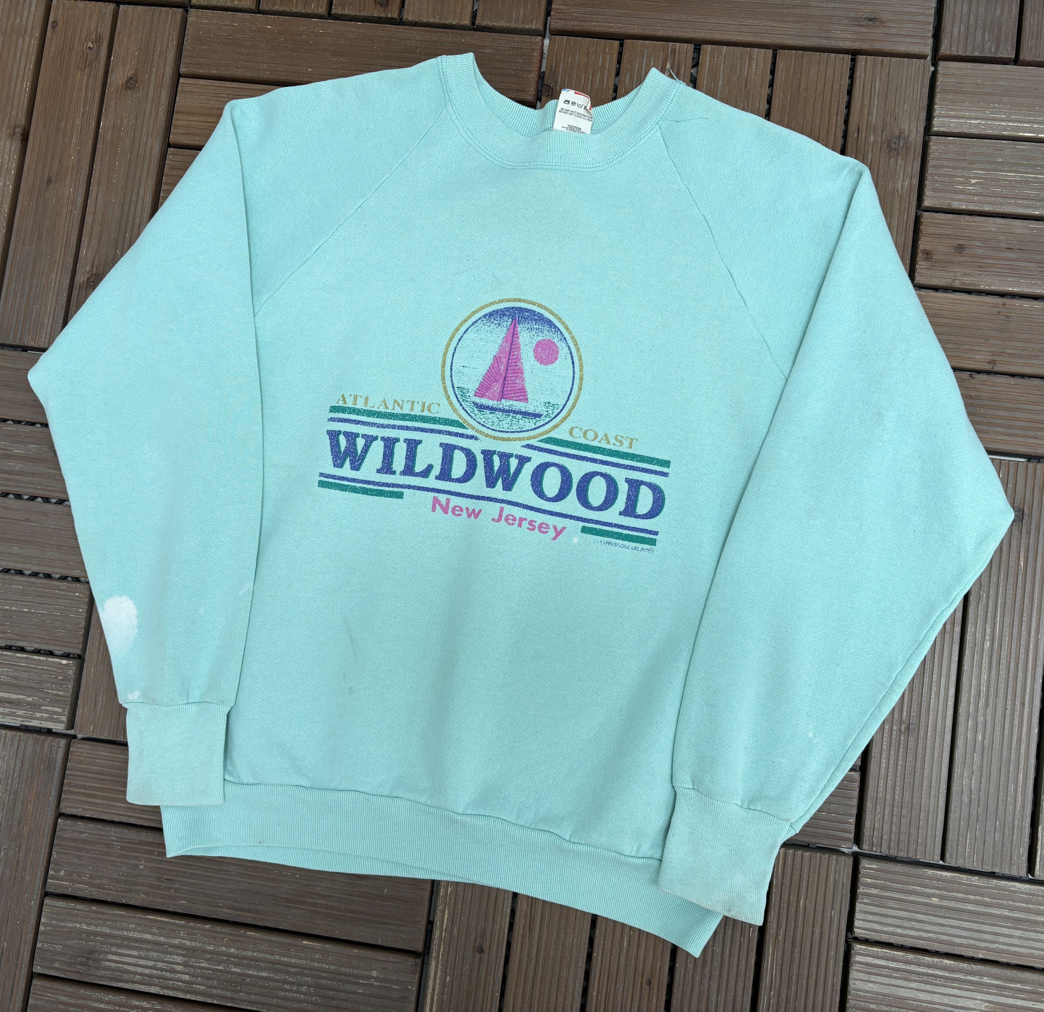 Vintage Wildwood, New Jersey Vintage Blue Crewneck Sweater Size US L / EU 52-54 / 3 - 3 Thumbnail